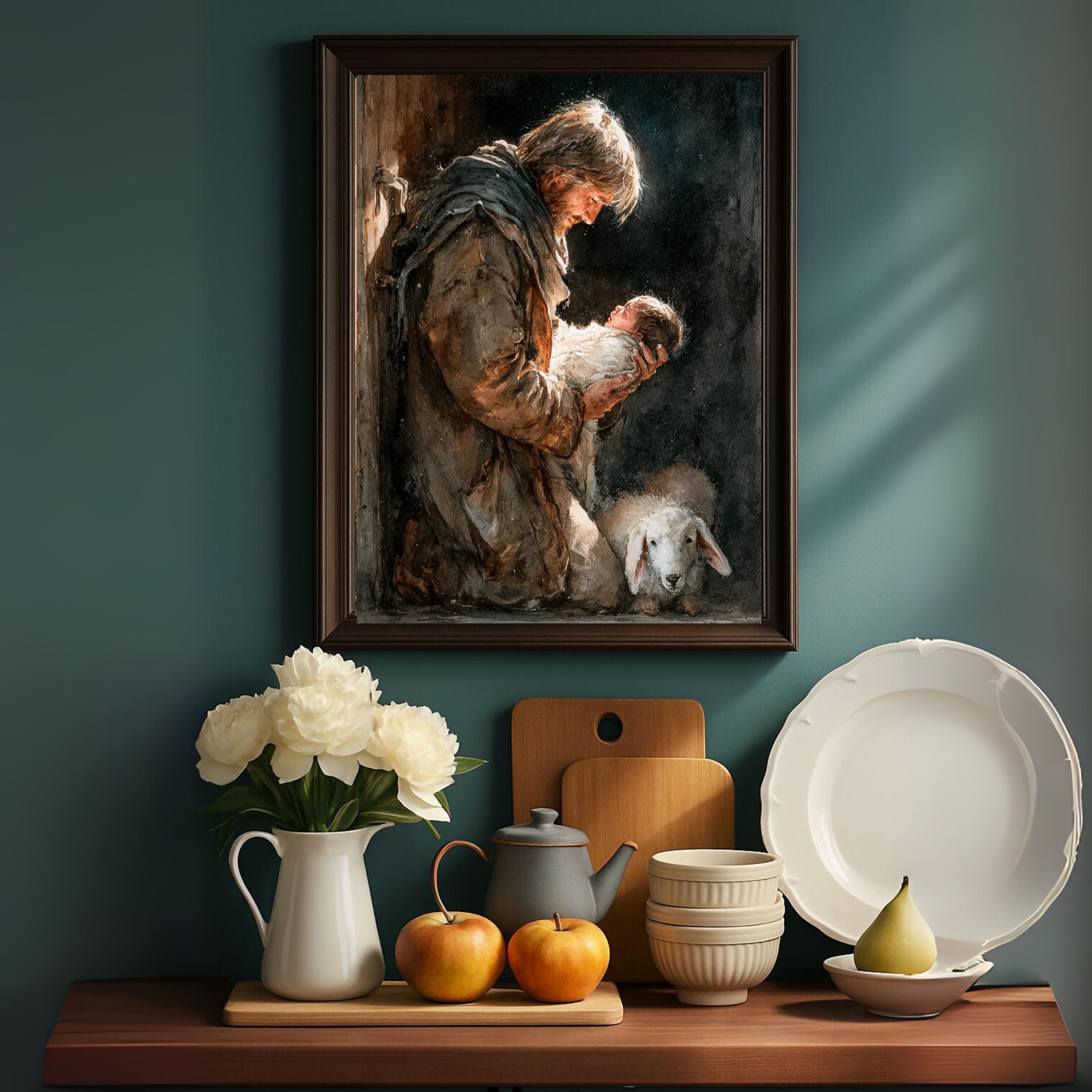 Saint Joseph and baby Jesus Art Print | Catholic Fine Art - image 5