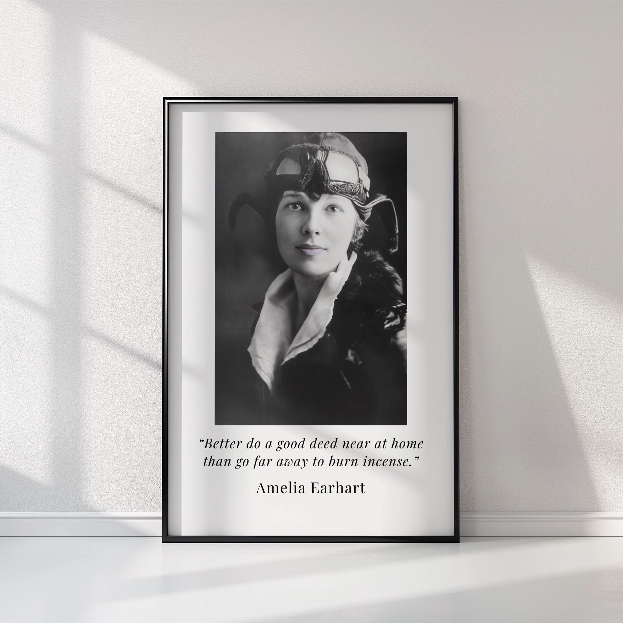 Amelia Earhart Quote Portrait | Inspirational Aviator Wall Art Poster