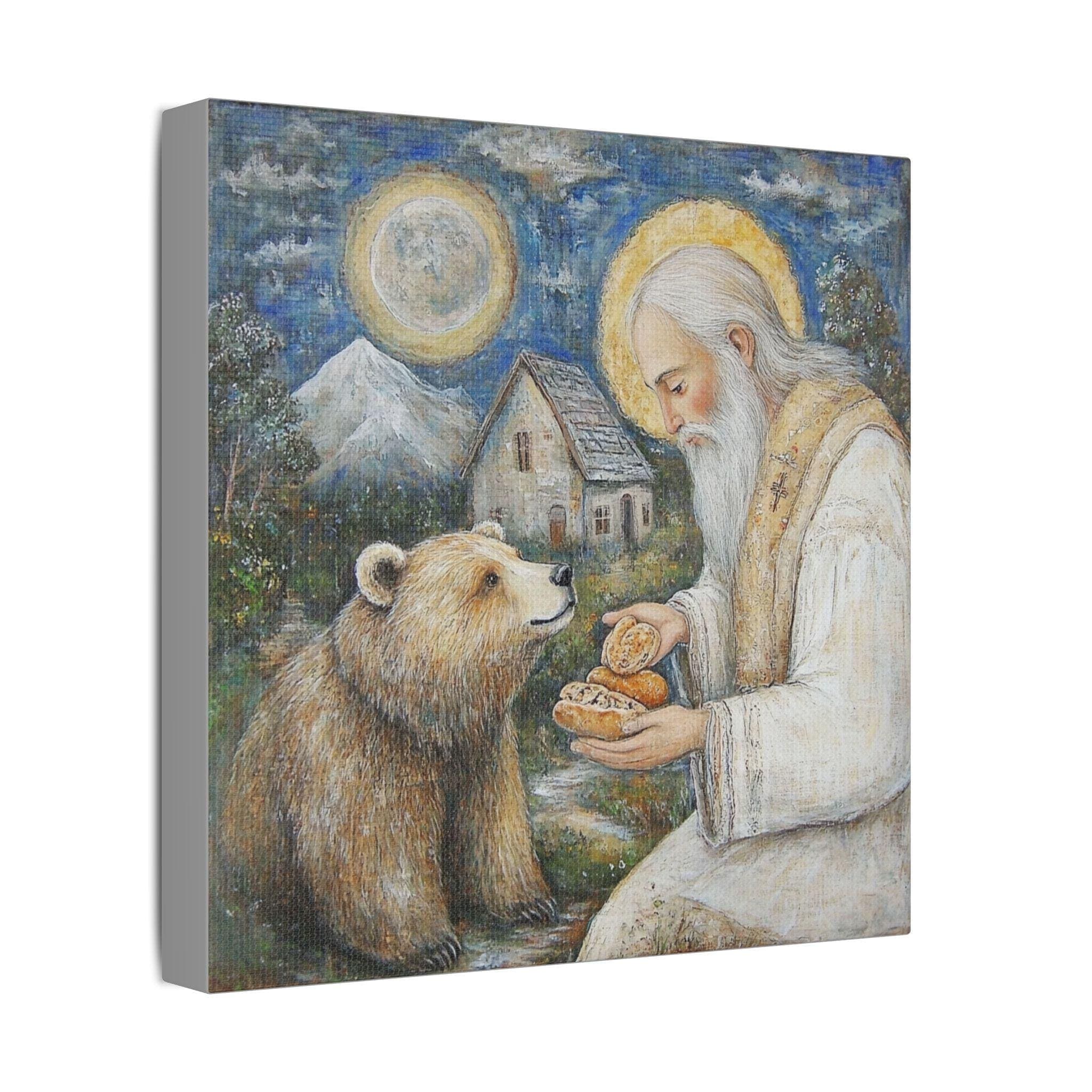 Saint Seraphim and the Bear Canvas: Orthodox Icon Art - image 3