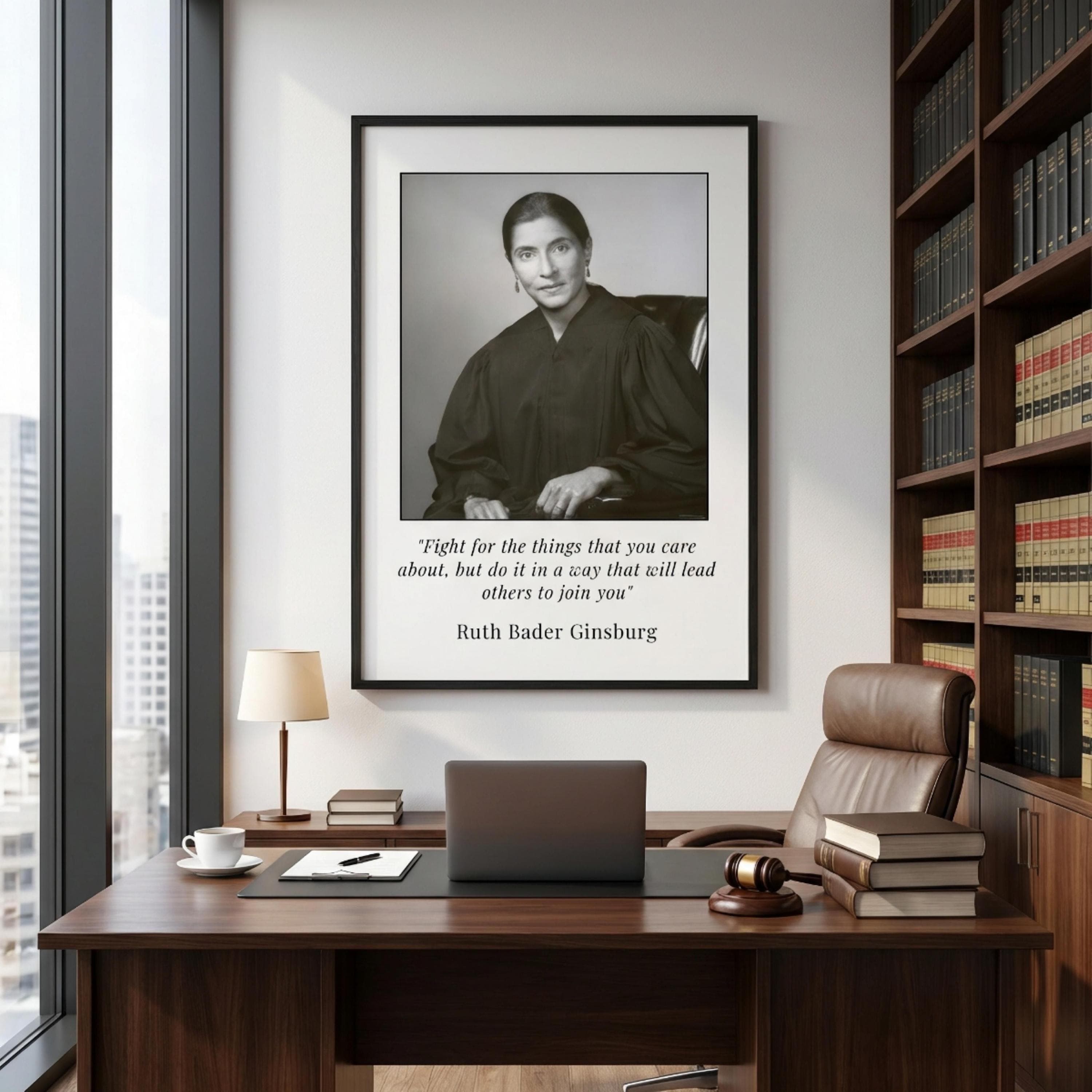 Ruth Bader Ginsburg Quote Print – Fight for Things You Care About Wall Art - image 3