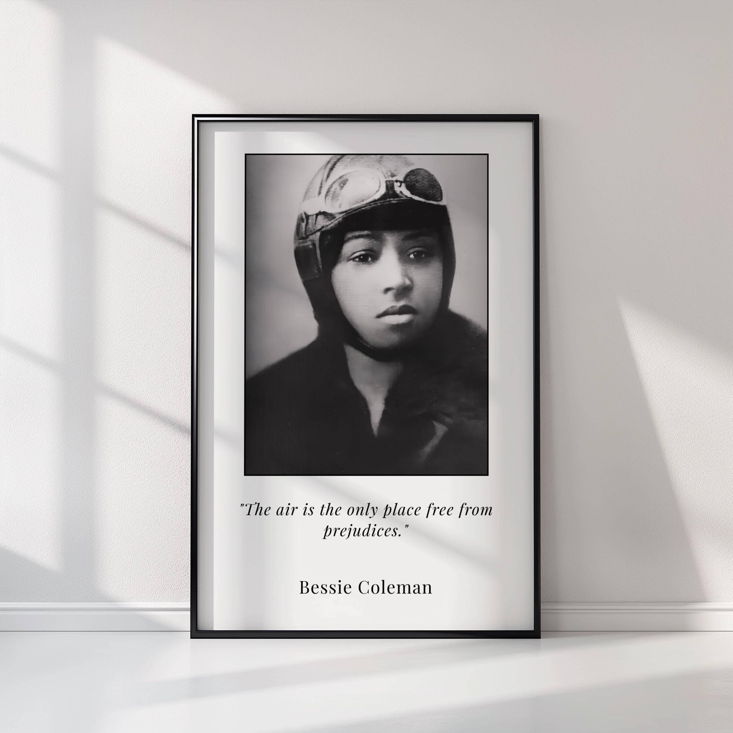 Bessie Coleman Quote Poster – Women’s History Wall Art – Black Aviation Pioneer – Voices of Conviction
