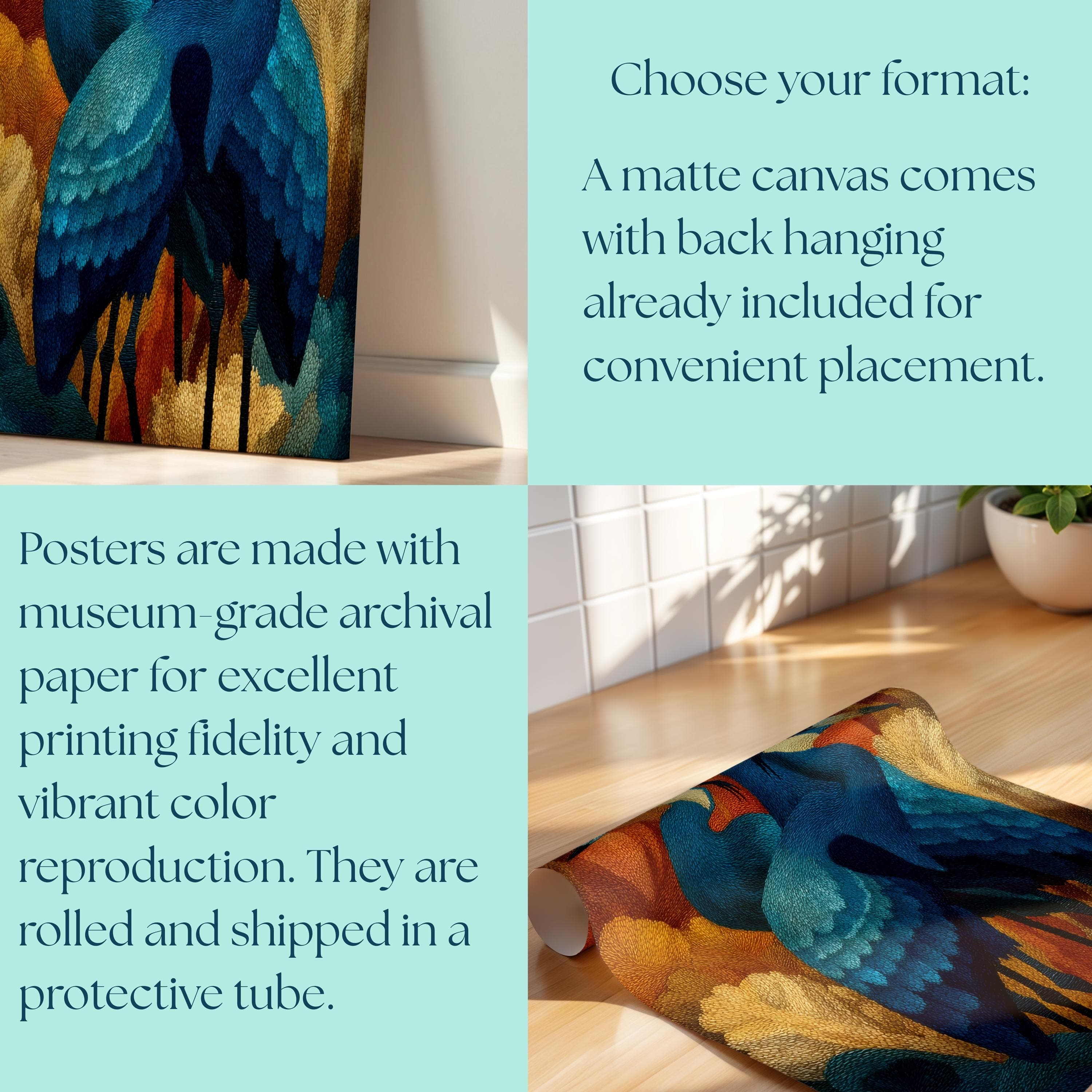 Blue Herons Painting Canvas - image 4