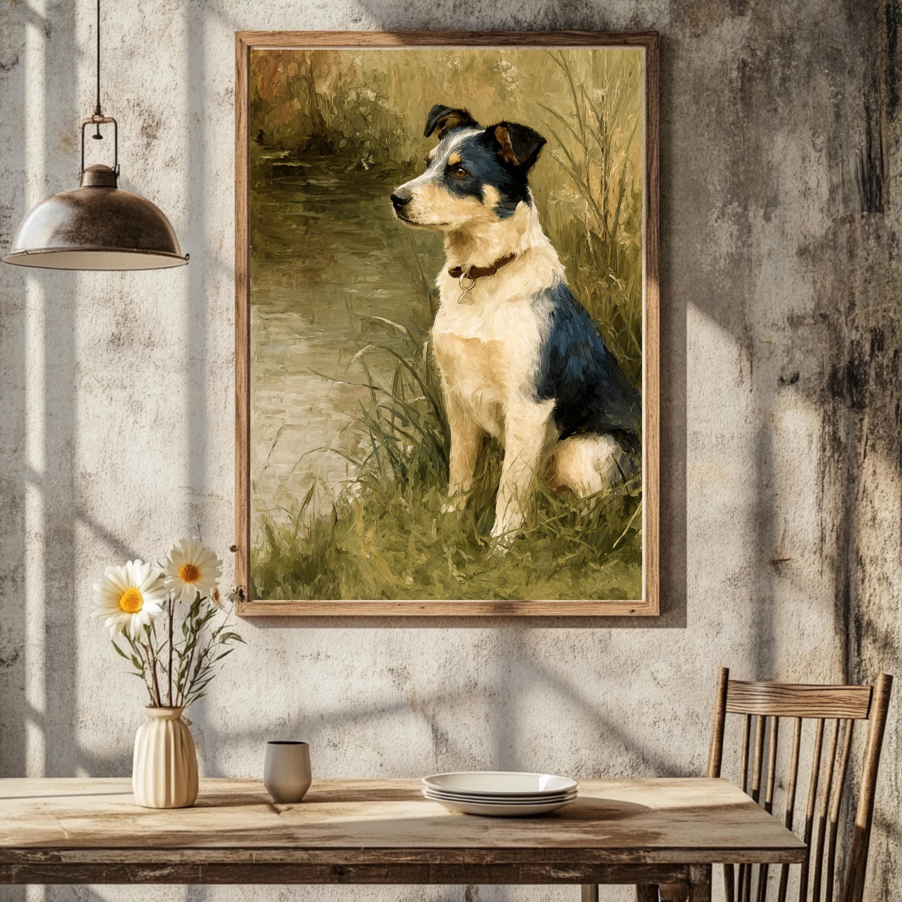 Australian Cattle Dog Print: Impasto Heeler Portrait, Farmhouse Wall Art| Canine Companions Collection