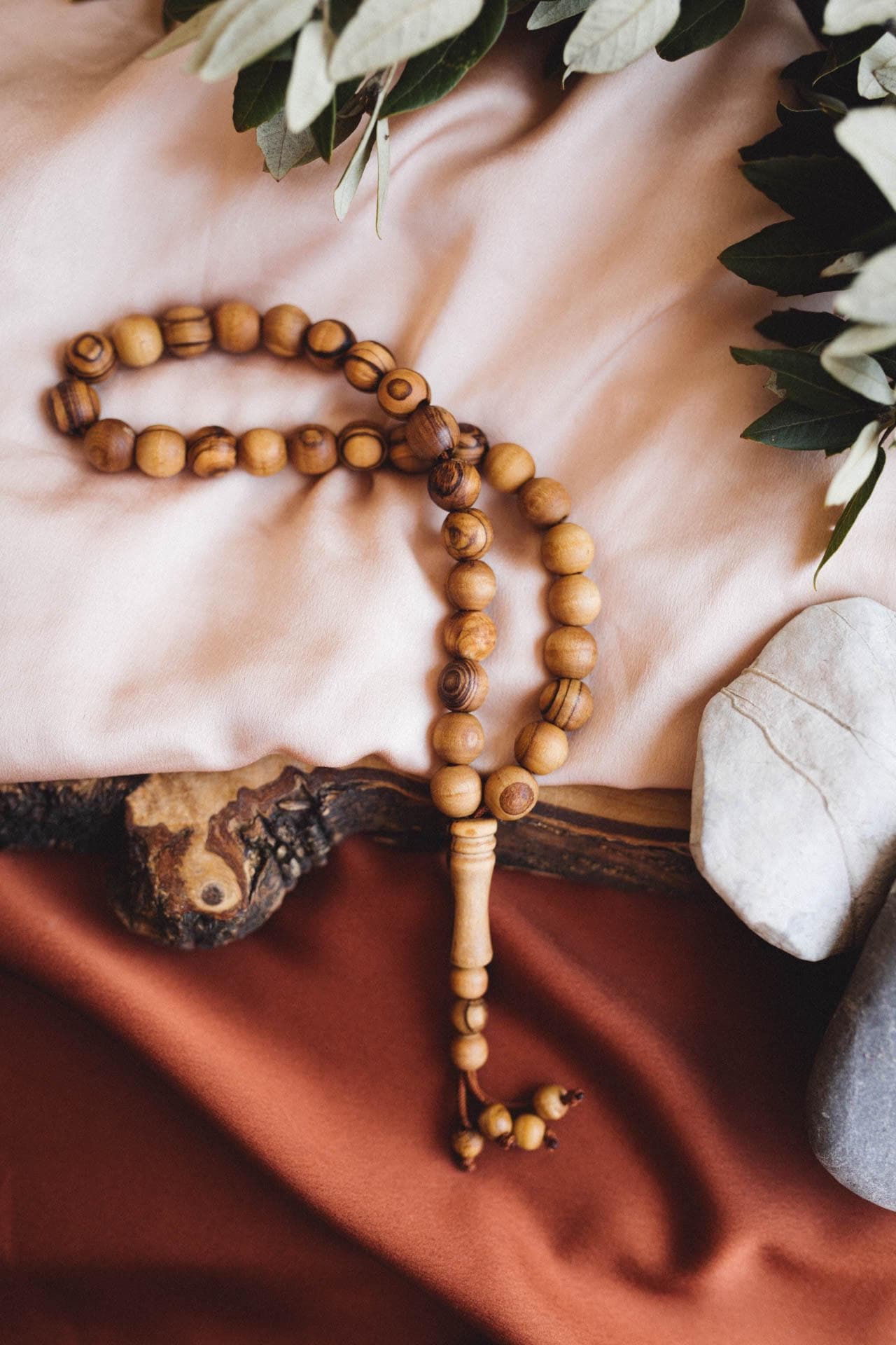 Tasbih mit Olivenholzperlen aus Palästina - 33 Perlen