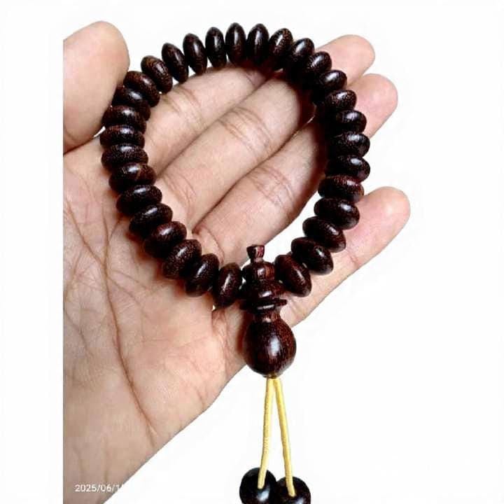 Java Core Asem Bracelet – 33 Beads Galih Asem Wood Tasbih 10mm Flat (Mentos Cut)” - image 4
