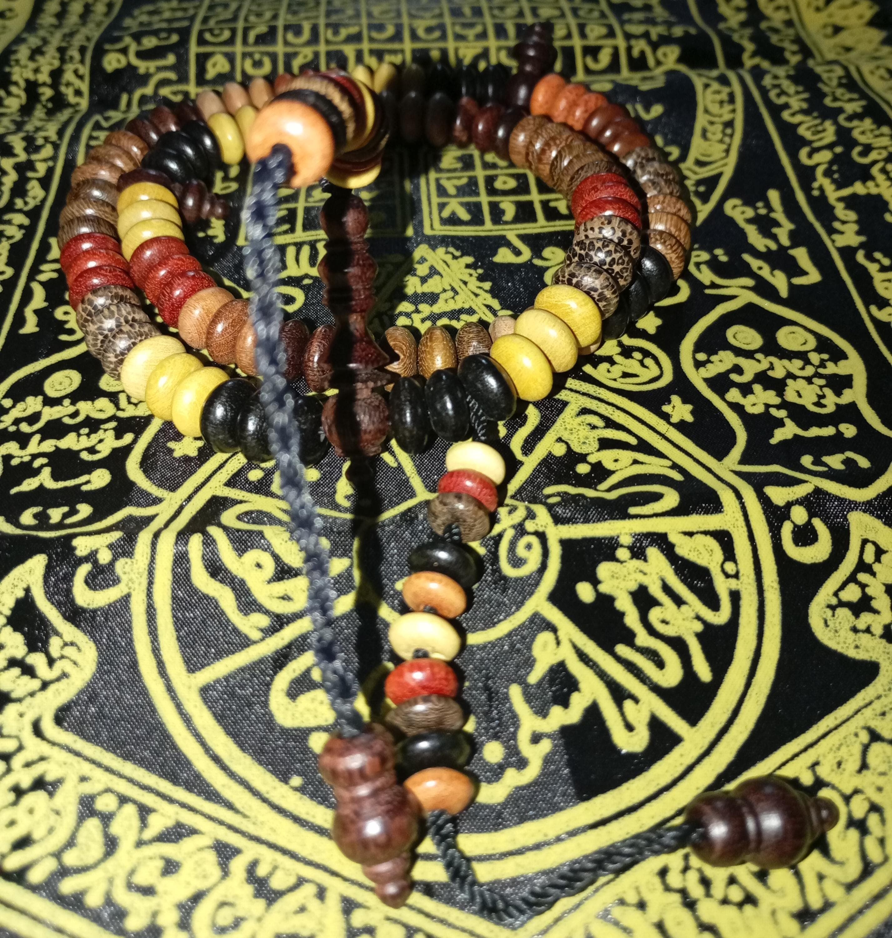 11 Sacred Woods Flat Tasbih 99 Beads – Handmade Natural Prayer Beads 10mm - image 4