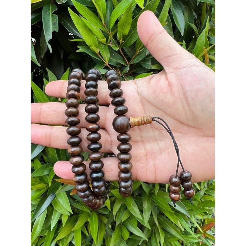 Agarwood Buddha Mala Beads – 108 Flat Oval Beads | Natural Aroma | Meditation & Spiritual Healing - image 3