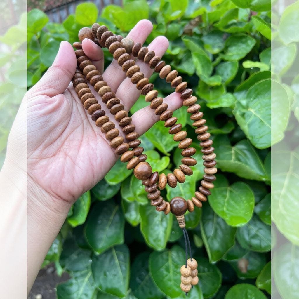 Tasbih Mora Mas Jawa Wood  Prayer Beads – 108 Flat Beads,Moringa Prayer Beads - image 3