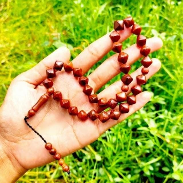 Handmade Kokka Wood Prayer Beads: 33-Bead Islamic Tasbih - image 3