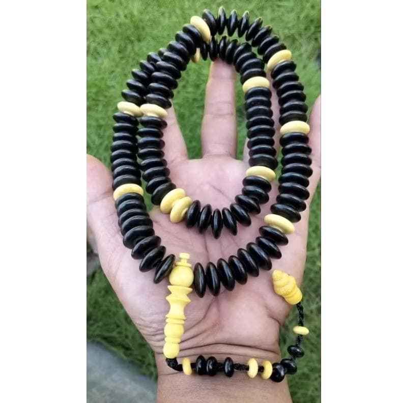 Sacred 108 Black Kelor & Kemuning Tasbih 16mm – Rare Indonesian Spiritual Prayer Beads