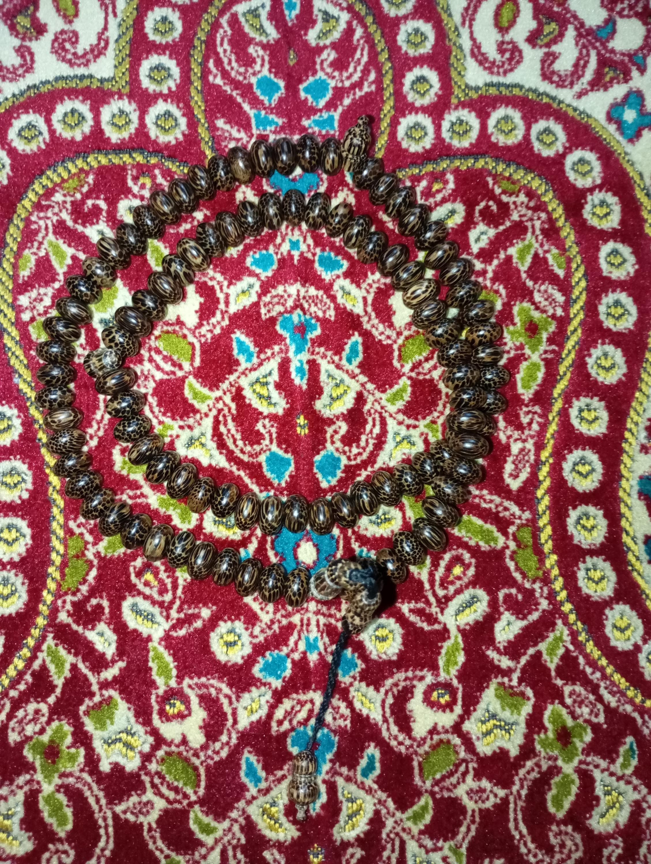 Tasbih Liwung Macan Pipih 16mm – 99 Beads Powerful Tiger Wood Mala | Spiritual Energy Beads