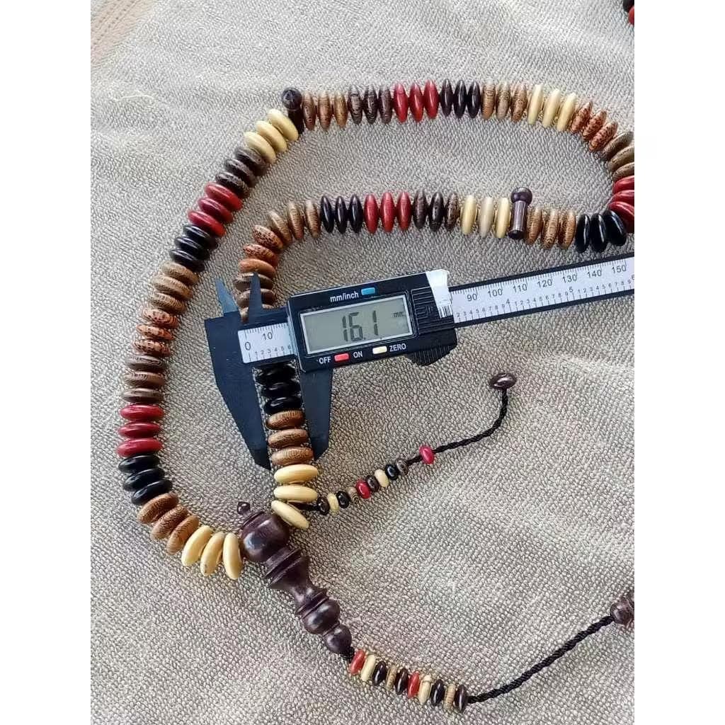 11 Sacred Woods Flat Tasbih 99 Beads – Handmade Natural Prayer  Beads 16mm - image 3