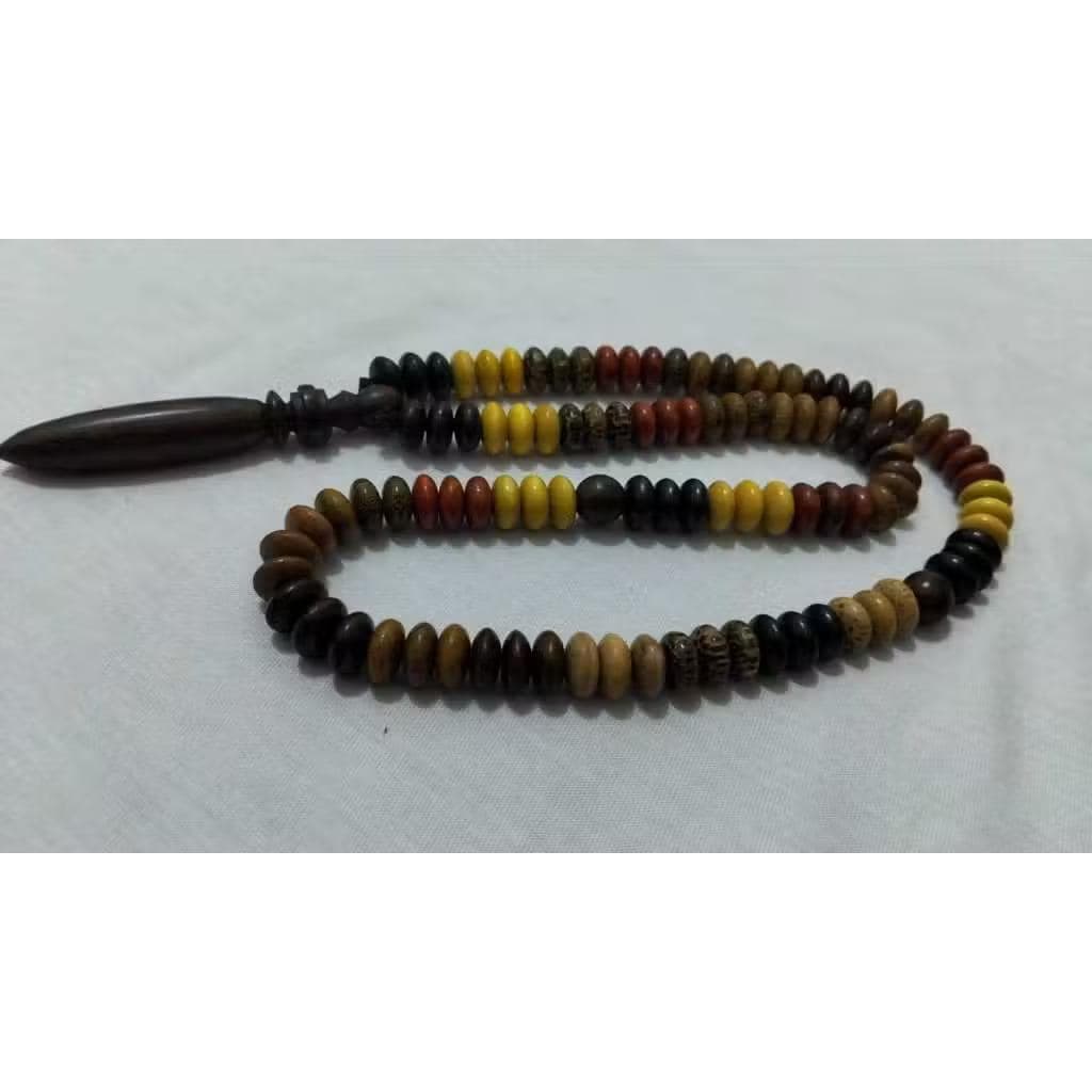 Handmade Tasbih Necklace 11 Rare Sacred Woods – Galih Asem Bullet Pendant, Islamic Prayer Beads - image 3