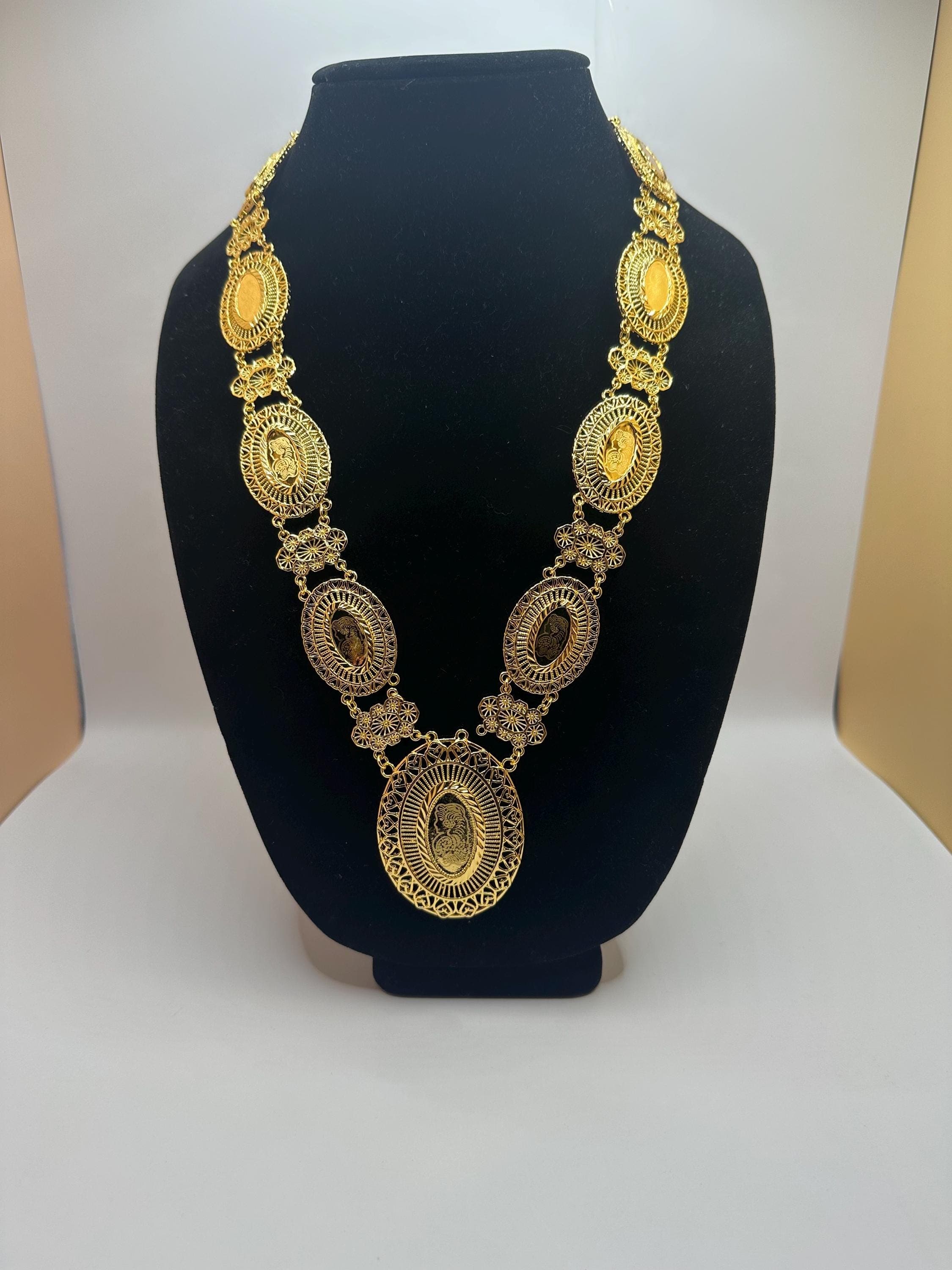 Faux 22k Turkish Style Gold Necklace: Wedding & Event Jewelry
