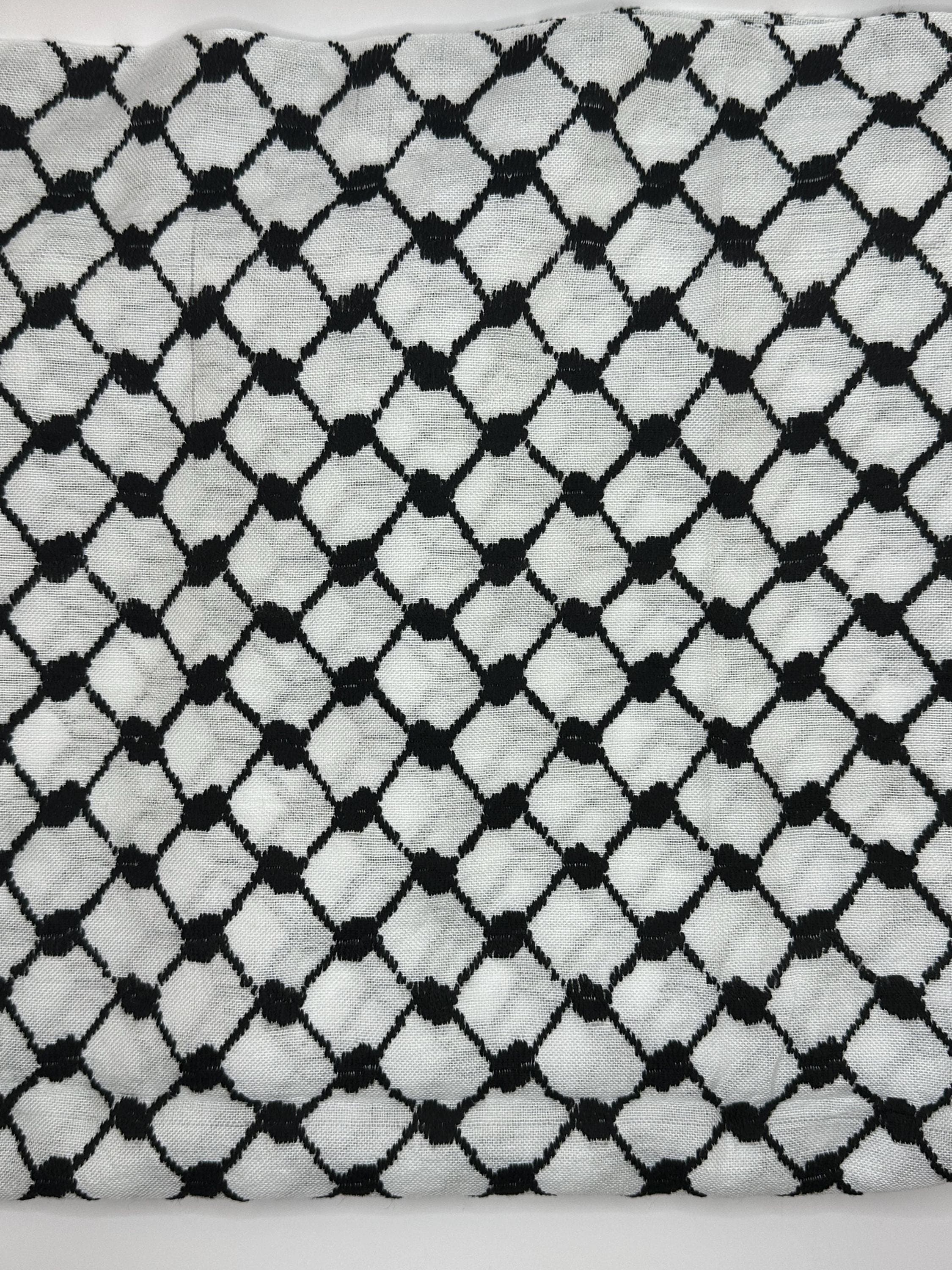 Palestinian Keffiyeh Scarf: Black & White Shemagh, Made in Jordan - image 4