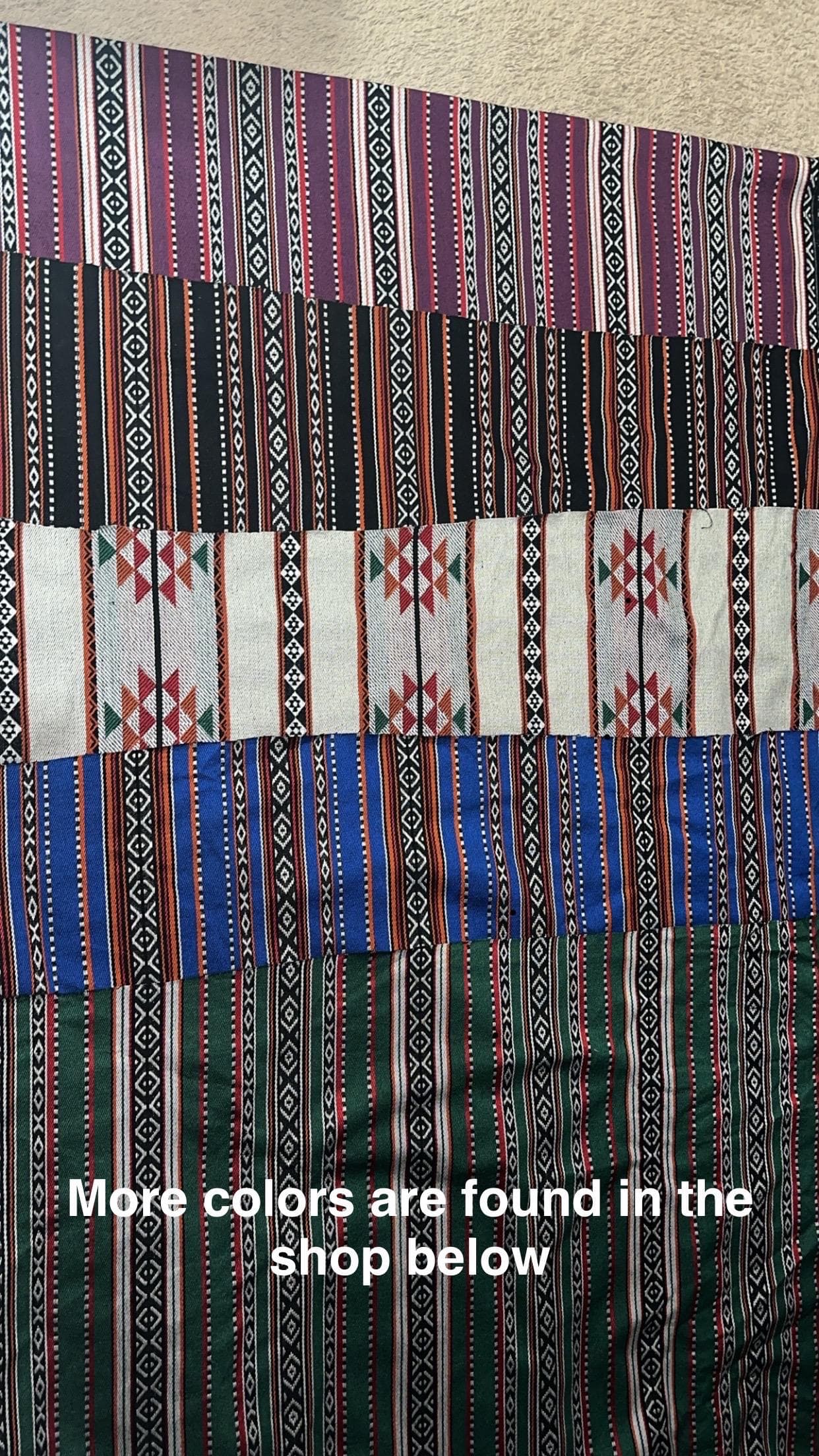 Bedouin/Al Sadu Fabric made in Jordan | Used as tablecloth, blanket covers, tents, & more.