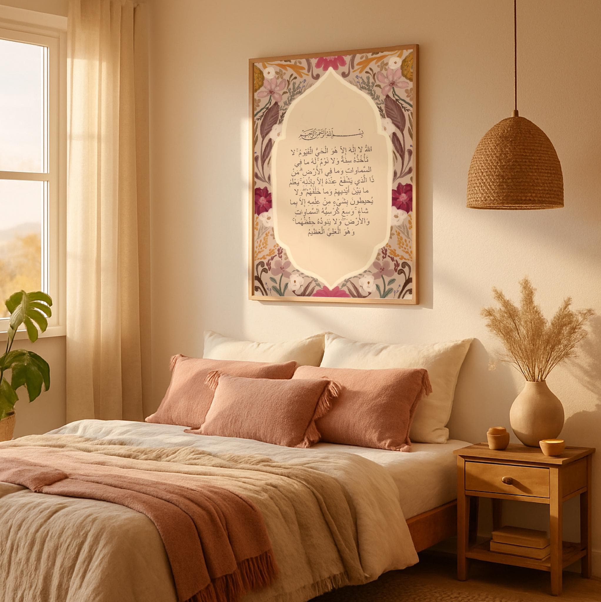 Ayatul Kursi Print, Quran painting, floral Islamic decor - image 5