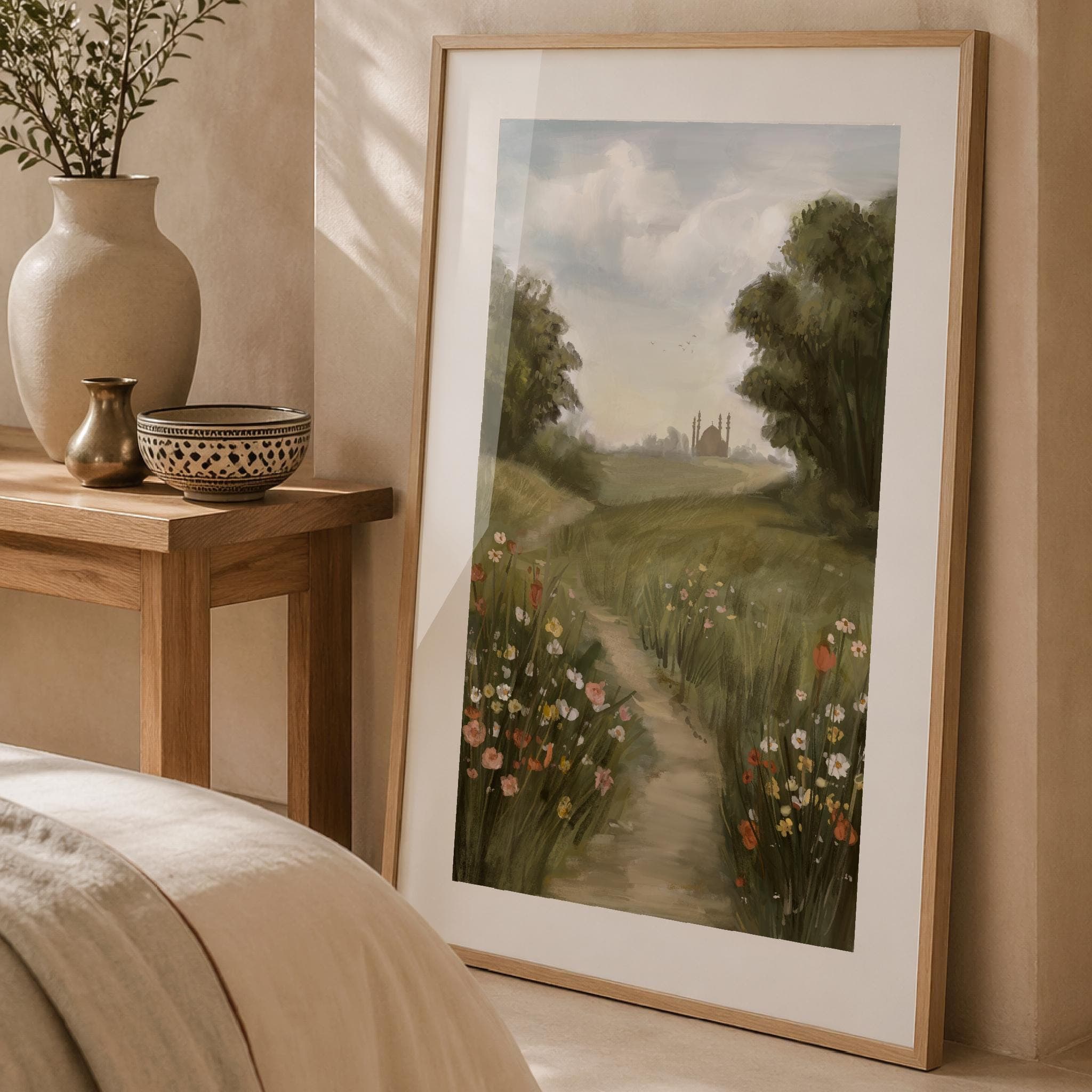 Vintage Islamic Wildflower Field Print, Muslim Home Decor (Digital Download)