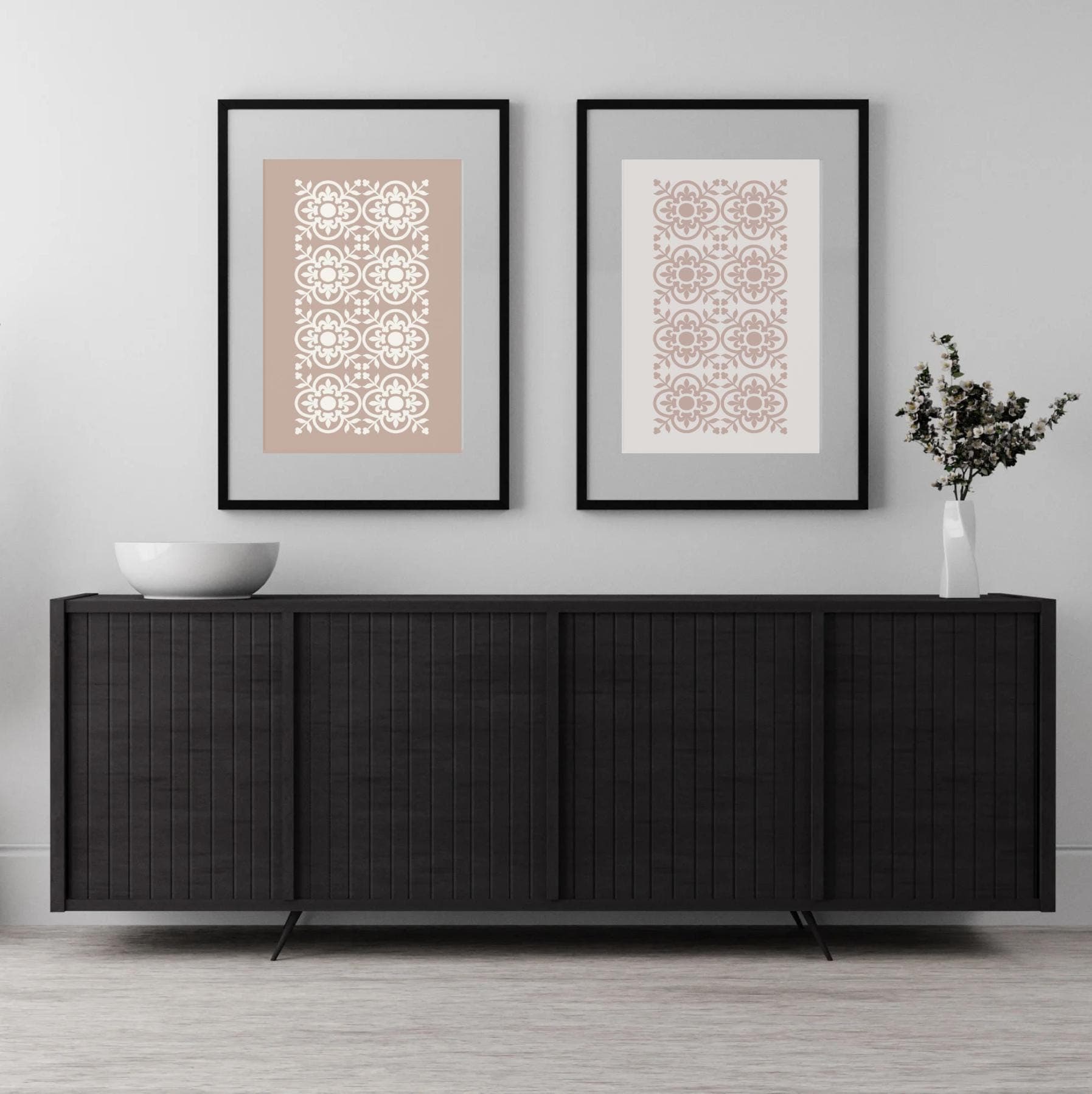 Pink Moroccan Pattern Prints, Set of 2 Wall Decor, Minimal Painting, Printable Art - image 5