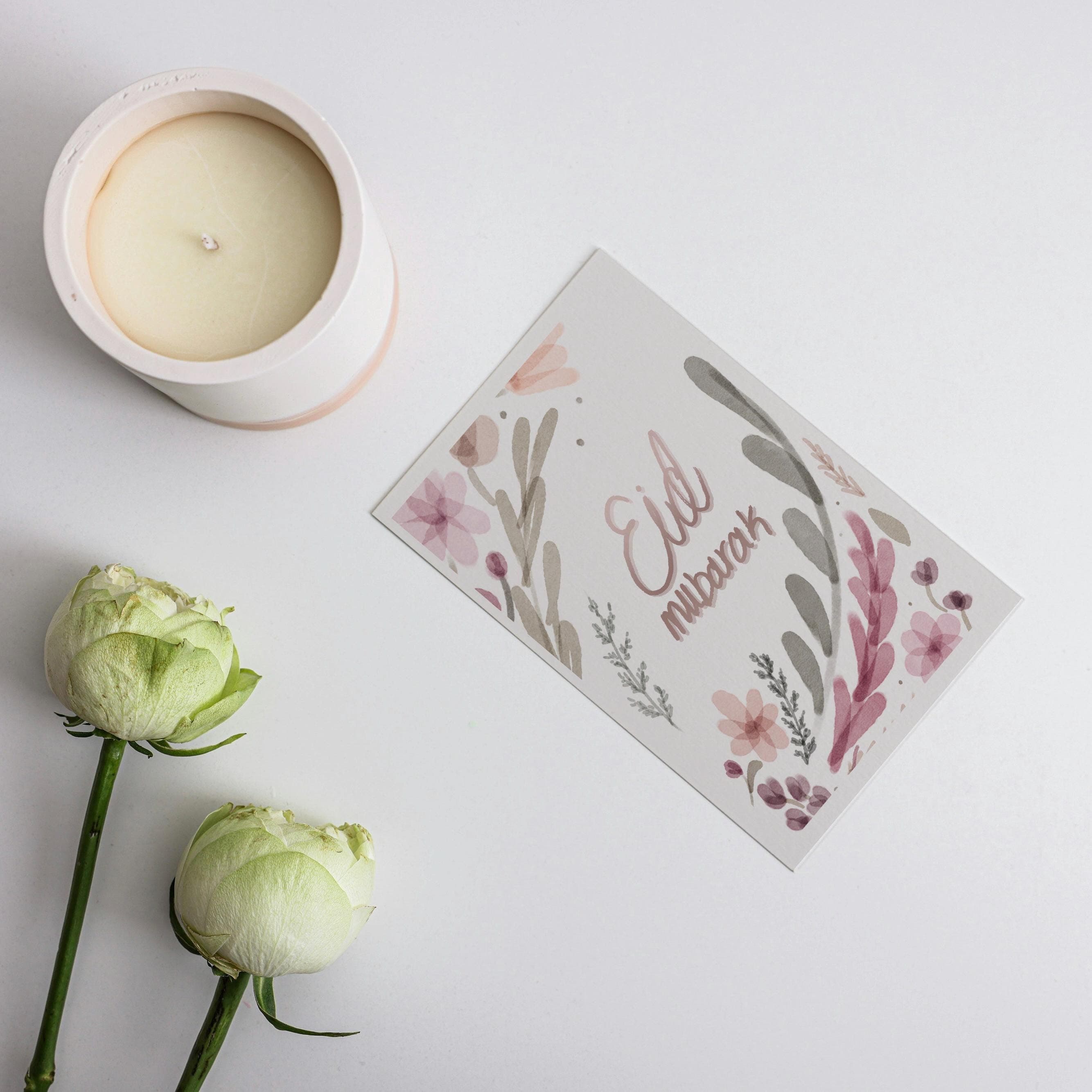 Floral Eid Mubarak card, Islamic Greeting card, Digital Download