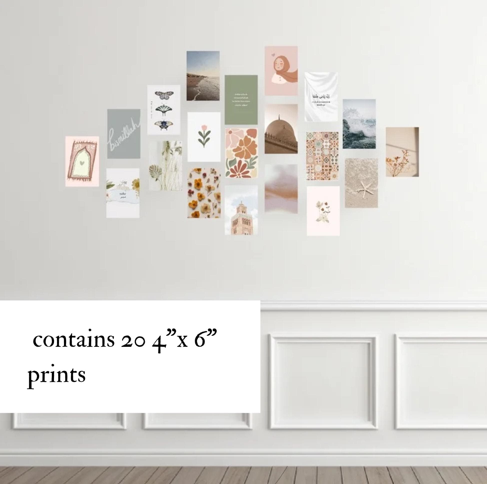Islamic Summer Wall Art Collage Set, Qur’an Quotes Printable, Light Neutral Muslim Home decor - image 5