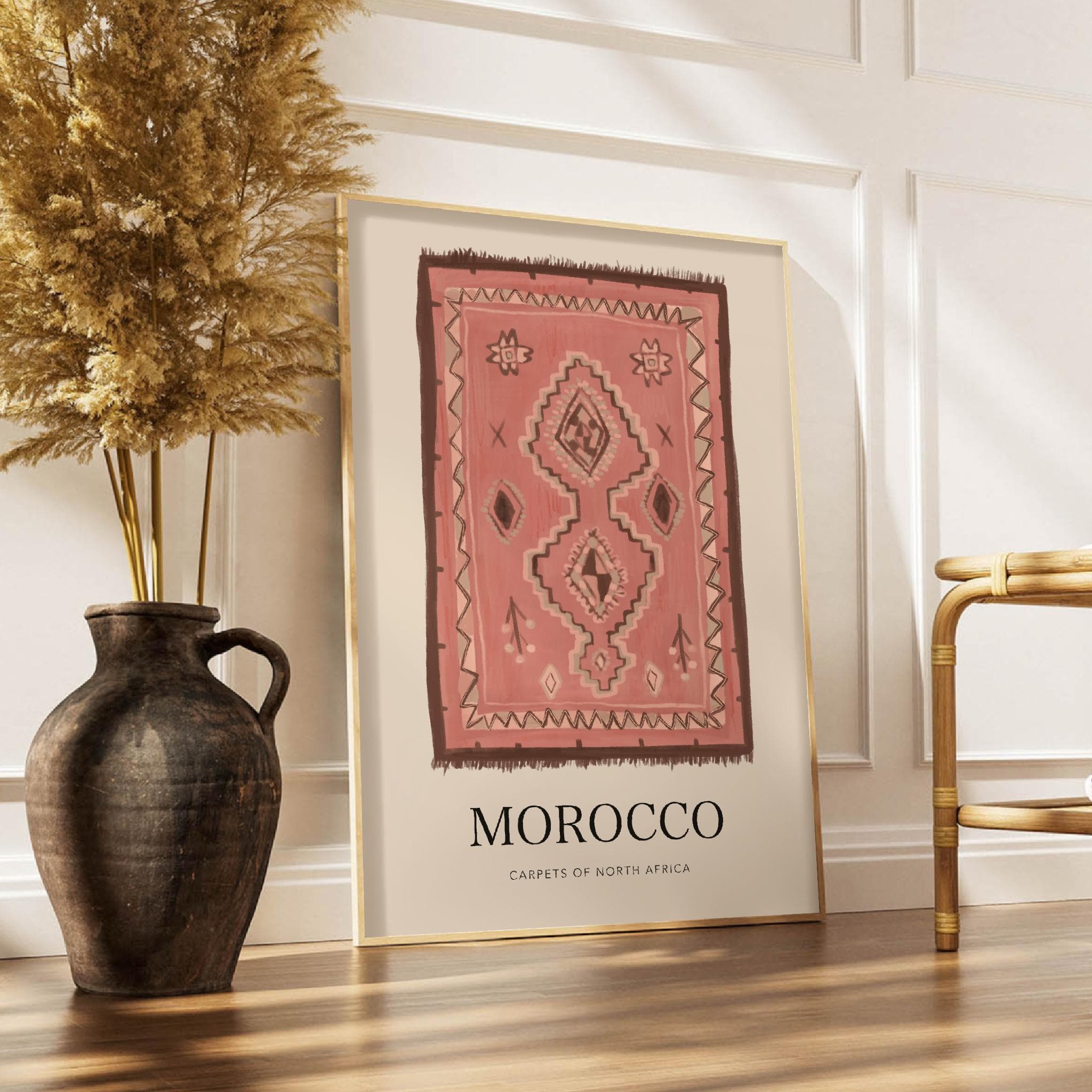 Moroccan Carpet Print - Coral (Digital Download)