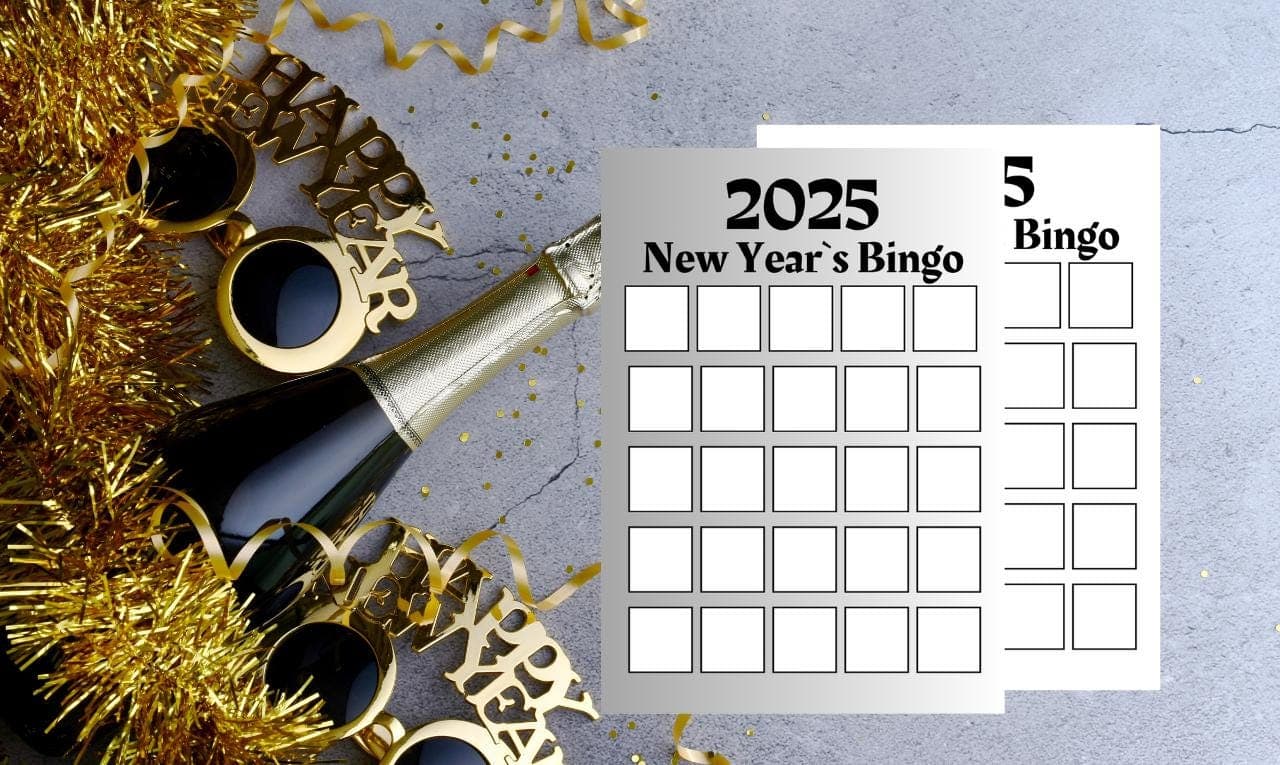 2025 Vision Board Printable, New Year Bingo Card, Goal Setting Activity, New Year’s Eve Party Game, Family-Friendly New Year Activity, 2025 Resolutions, Vision Board Game, Printable Bingo Card, Creative New Year Activity, New Year’s Intentions