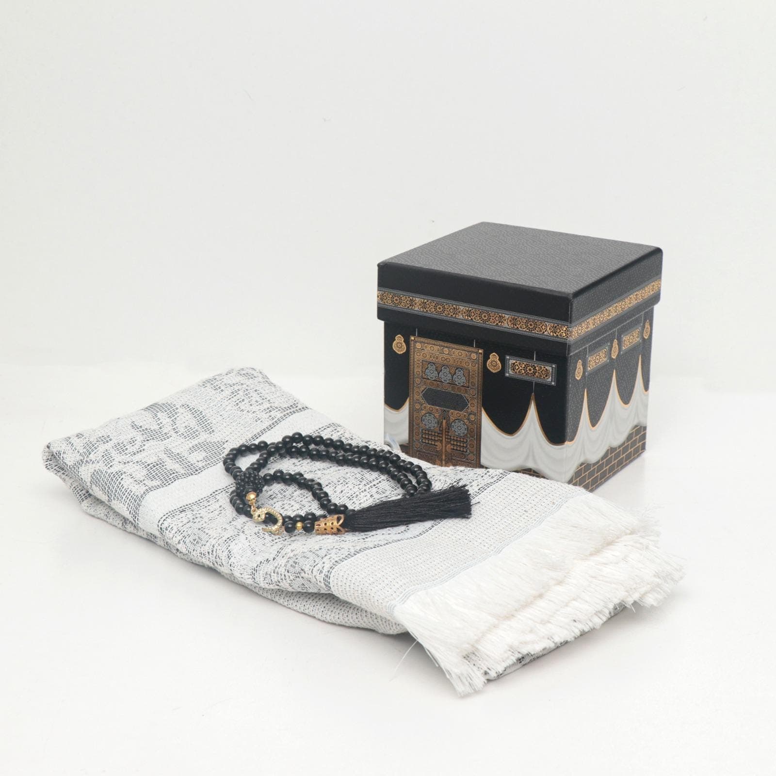 Ideal Gift Kaba Box with Prayer Mat rugs Janamaz and Tasbeeh