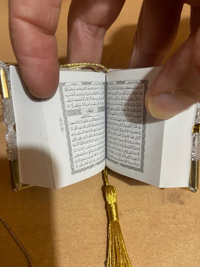 2X Mini full Qur'an Car Hanging Velvet Gift, Muslim - image 3