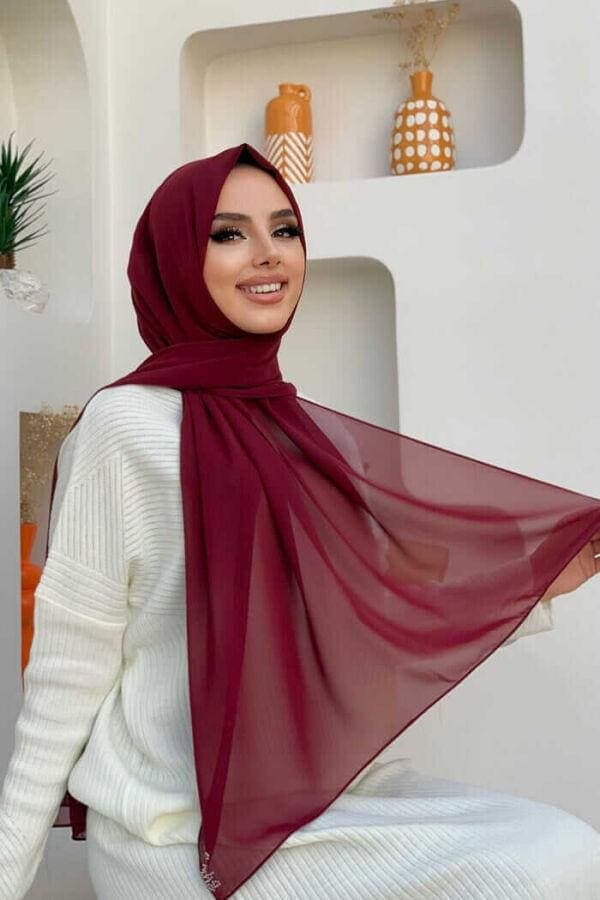 Chiffon Hijab: Large Turkish Shawl Head Scarf Wrap (190x70 cm) - image 5