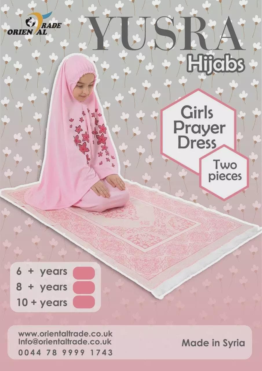 2pc children kidz Prayer Dress Without-sleeve Yusra Muslim Scarf Hijab Cover Body