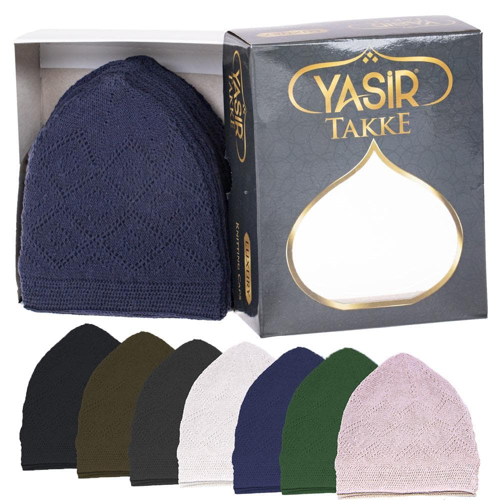2X Knitted Men's Skull Cap, Prayer Ha,t Topi Kufi Head Wear - image 4