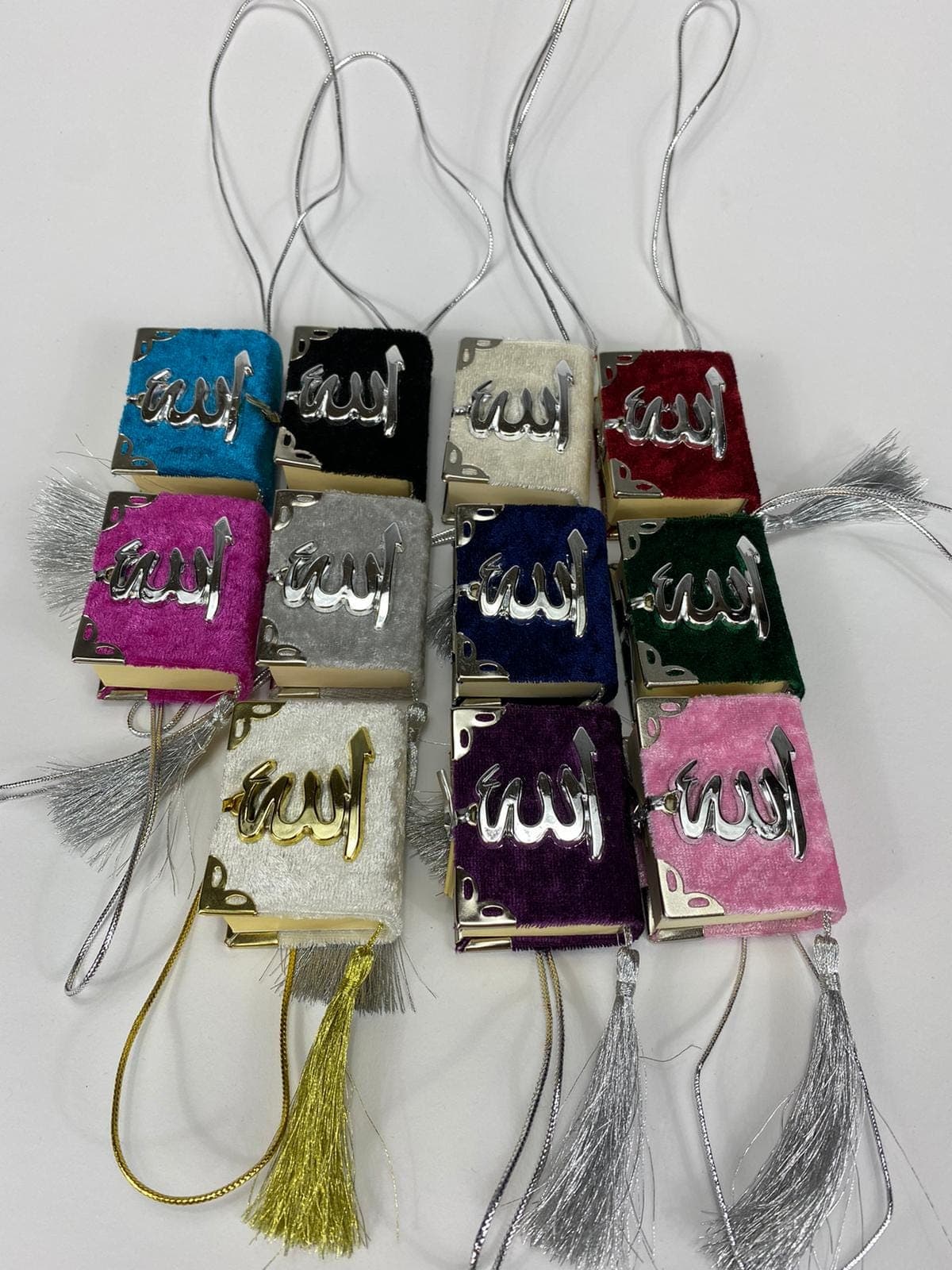 2X Mini full Qur'an Car Hanging Velvet Gift, Muslim - image 4