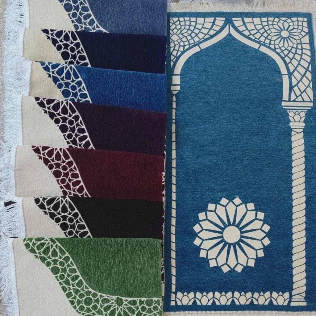 Velvet Islamic Prayer Mat Double Face, Rug, Janamaz, Salat, different sizes