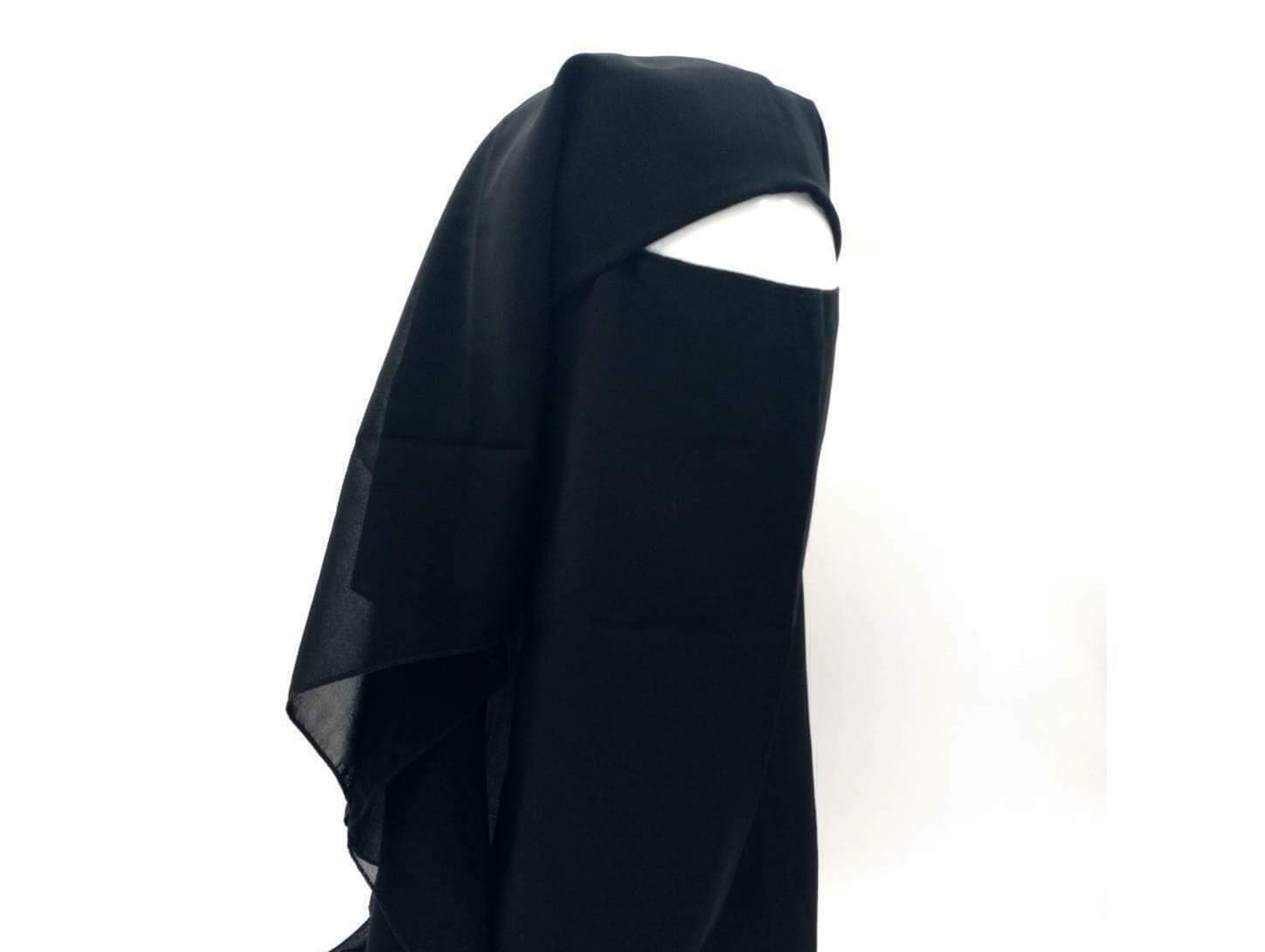 Quality Fabrics Niqab Veil Burka soft and comfortable Full Face Single or Double