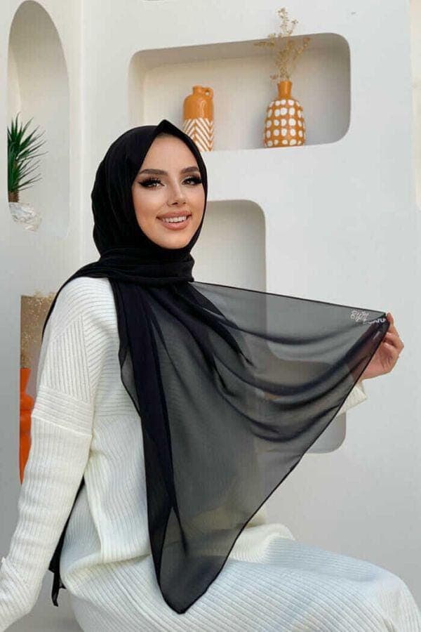 Chiffon Hijab: Large Turkish Shawl Head Scarf Wrap (190x70 cm)