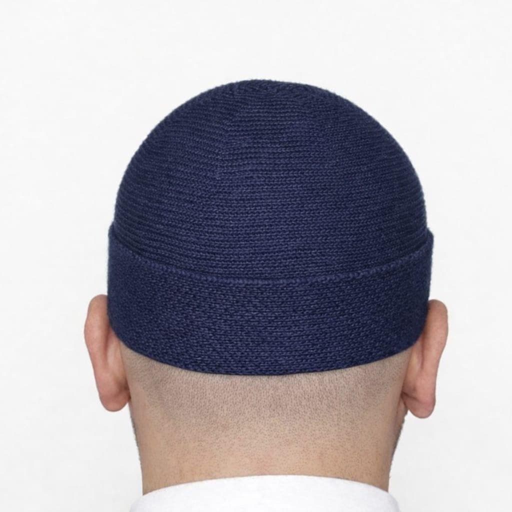 Folded Orlon Men's Skull Cap Islamic Prayer Hat Topi Kufi Head Wear 1 pcs - image 2