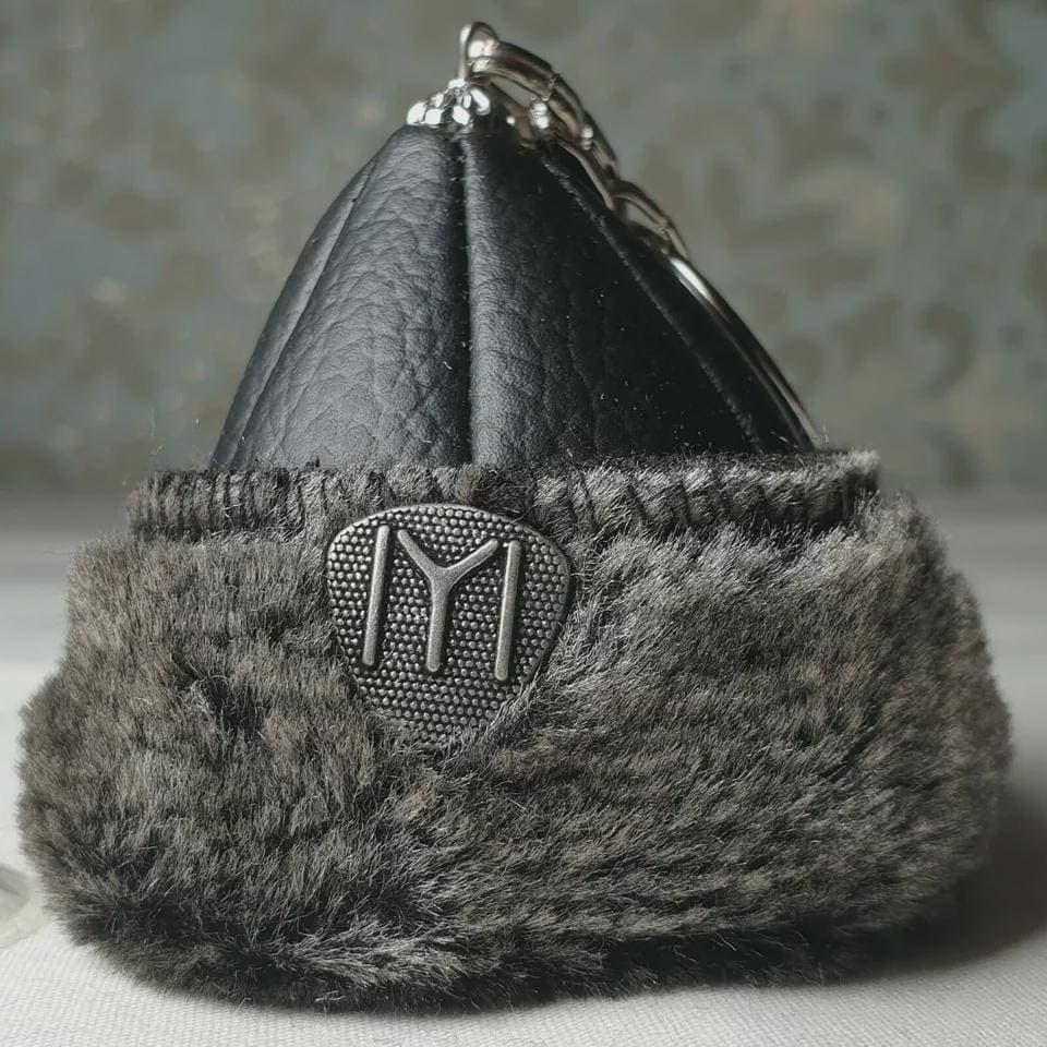 Iyi Kayi Tribe Ertugrul & Usman Hat Key Ring Car Hanger Leather and Fur - image 3