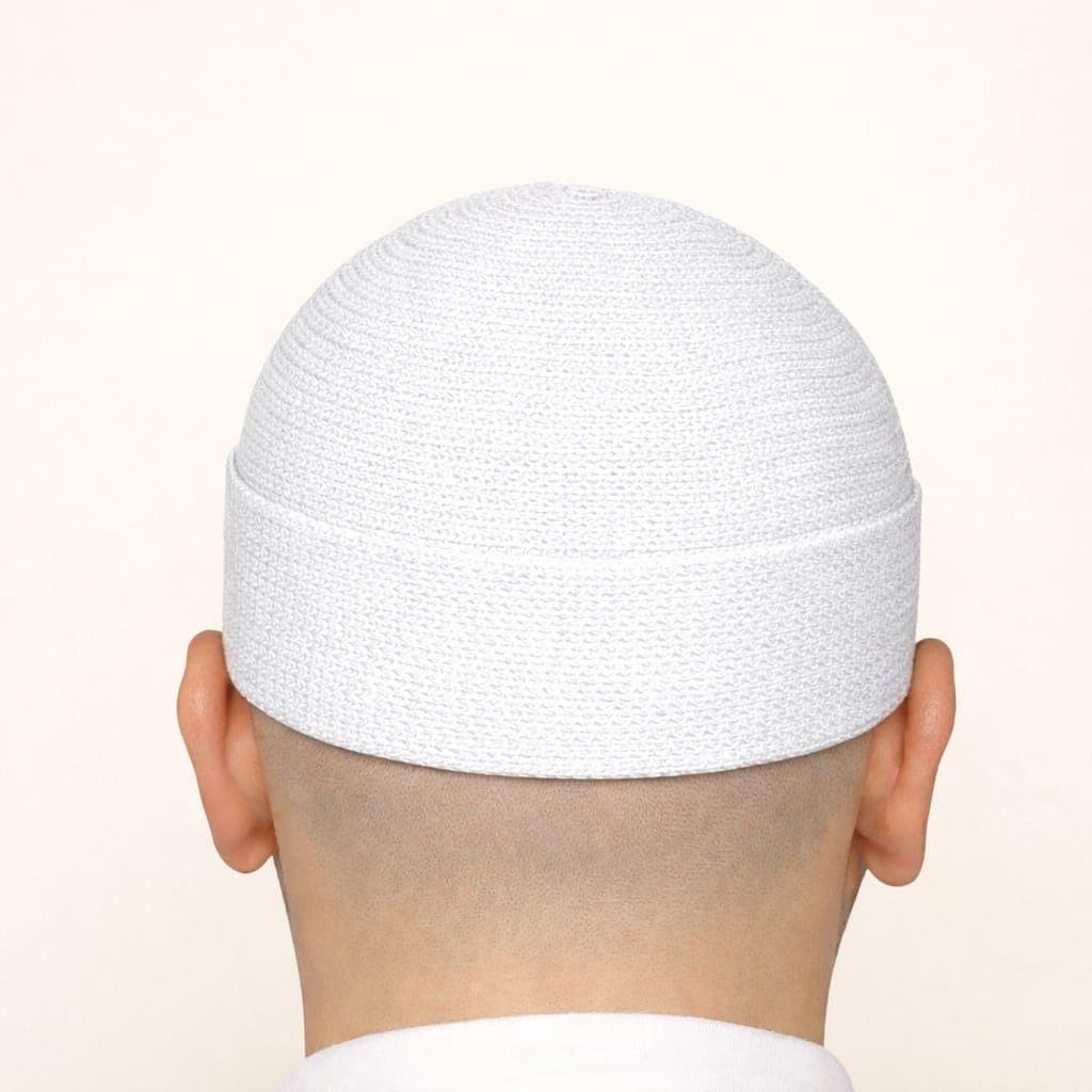 Folded Orlon Men's Skull Cap Islamic Prayer Hat Topi Kufi Head Wear 1 pcs
