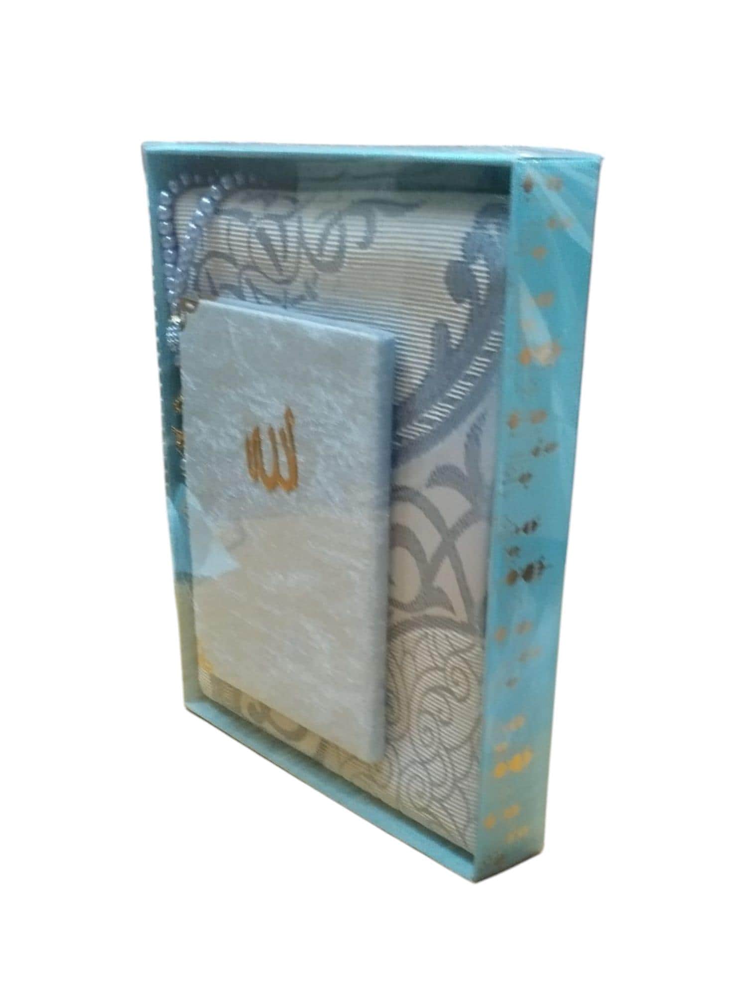 Gift plastic Box includes Prayer Mat rug, Jannamaz & Tasbeeh, Yassin quran - image 3