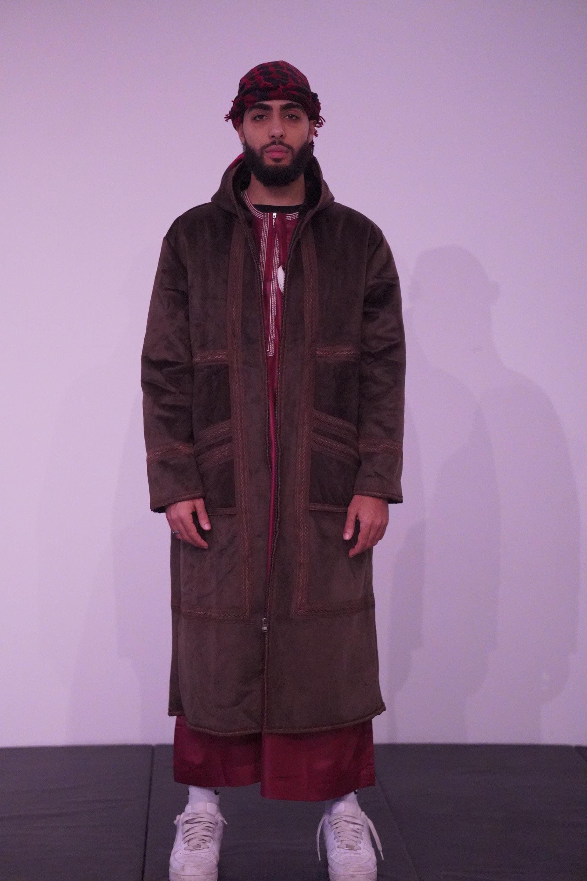 Luxury Moroccan Farwa Coat – Wool & Cotton | Full Zip | Unisex - image 4