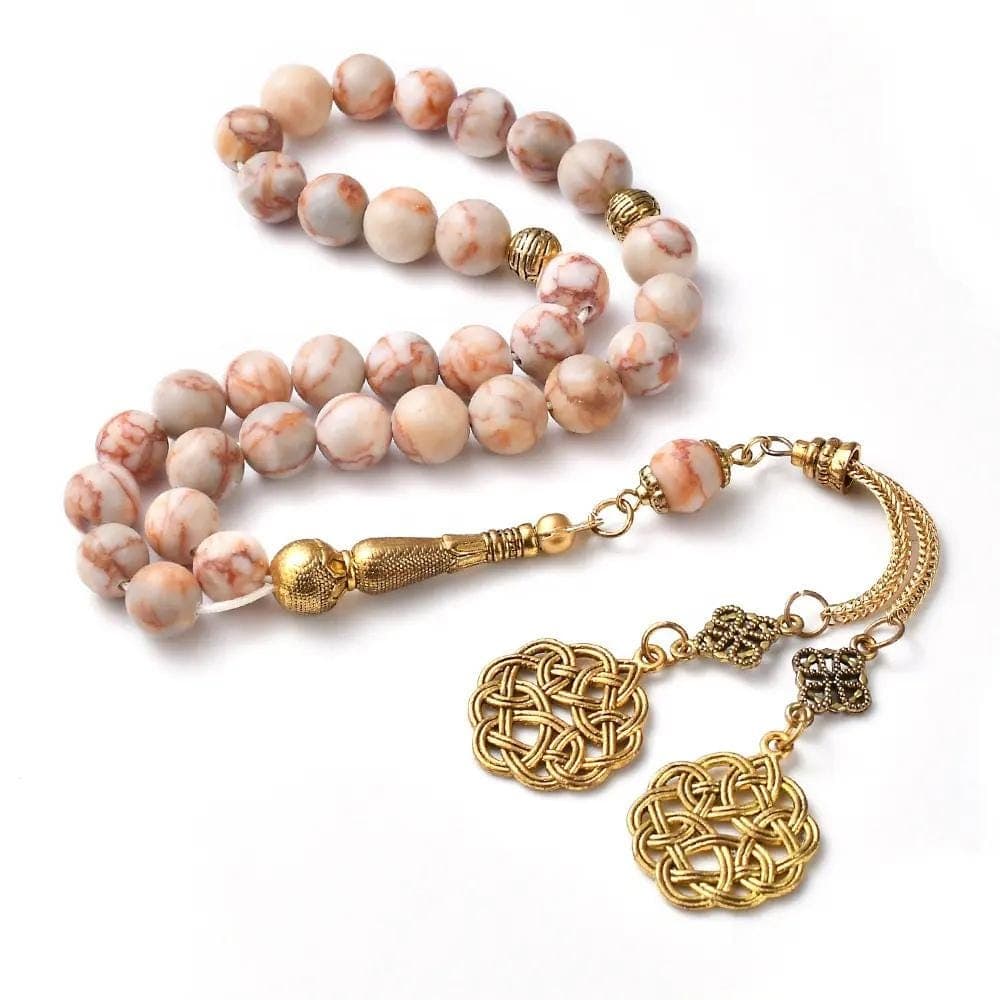 The Explorer’s Misbaha: Natural Pink Web Jasper - 33 Beads, 10mm - Islamic Tasbih - Gift Luxury Packaging, Authentic Gemstone Tasbeeh Bead - image 5