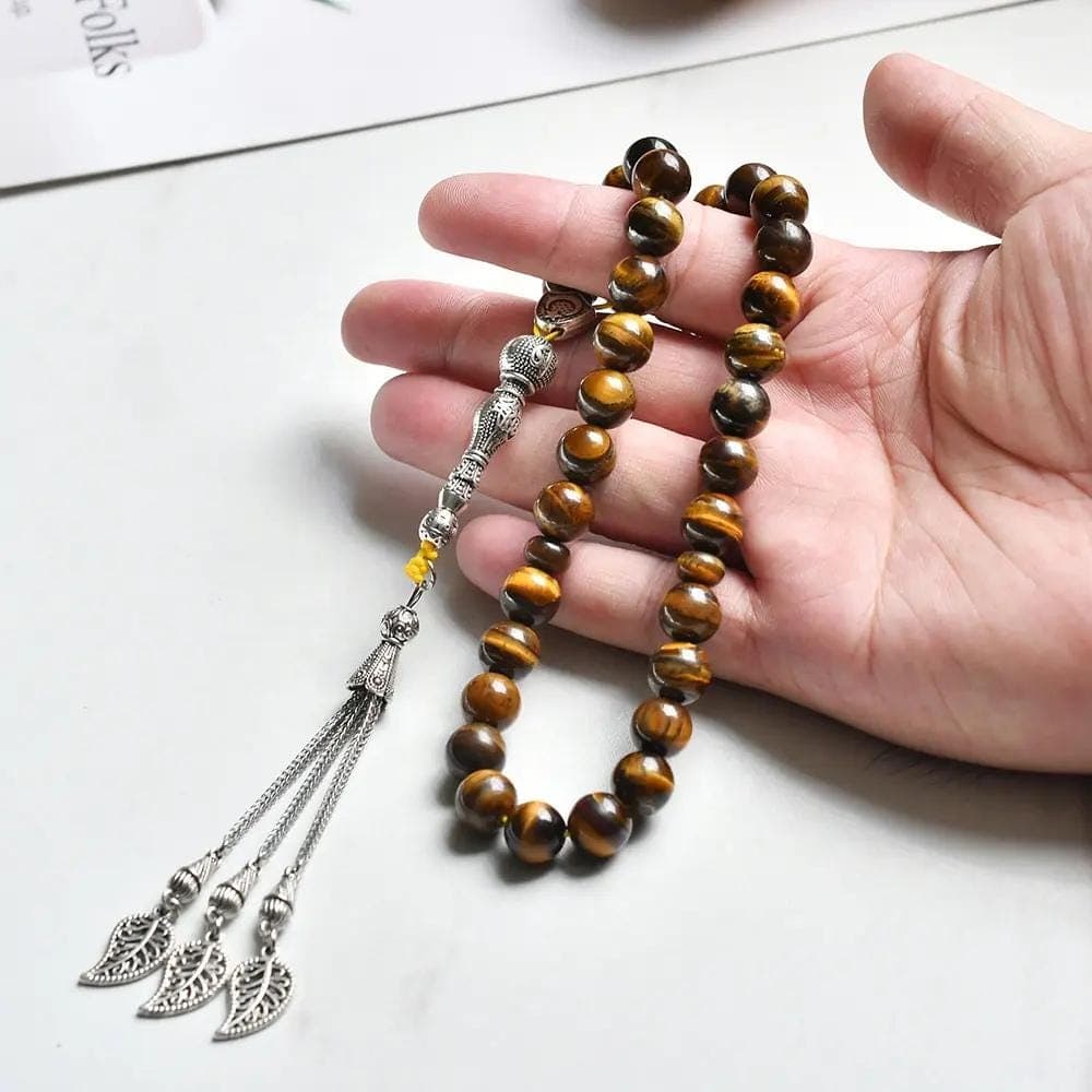The Strength Misbaha: Yellow Tiger Eye - 33 Beads, 10mm - Islamic Tasbih - Gift Luxury Packaging, Authentic Gemstone Tasbeeh Bead - image 3