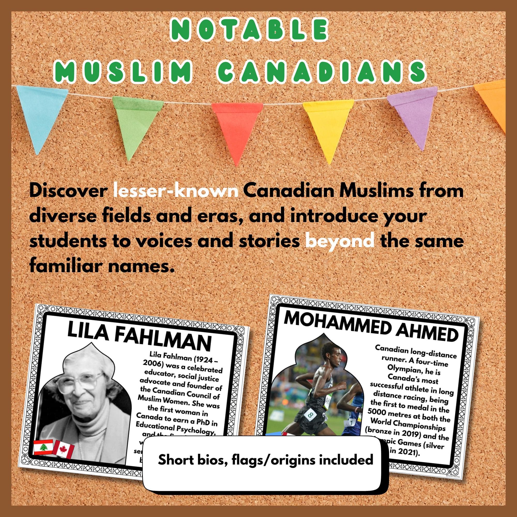 Notable Muslim Canadians | Islamic Heritage Month Bulletin Board | Famous Muslim History Classroom Decor | Inspirational Biographies Posters - image 4