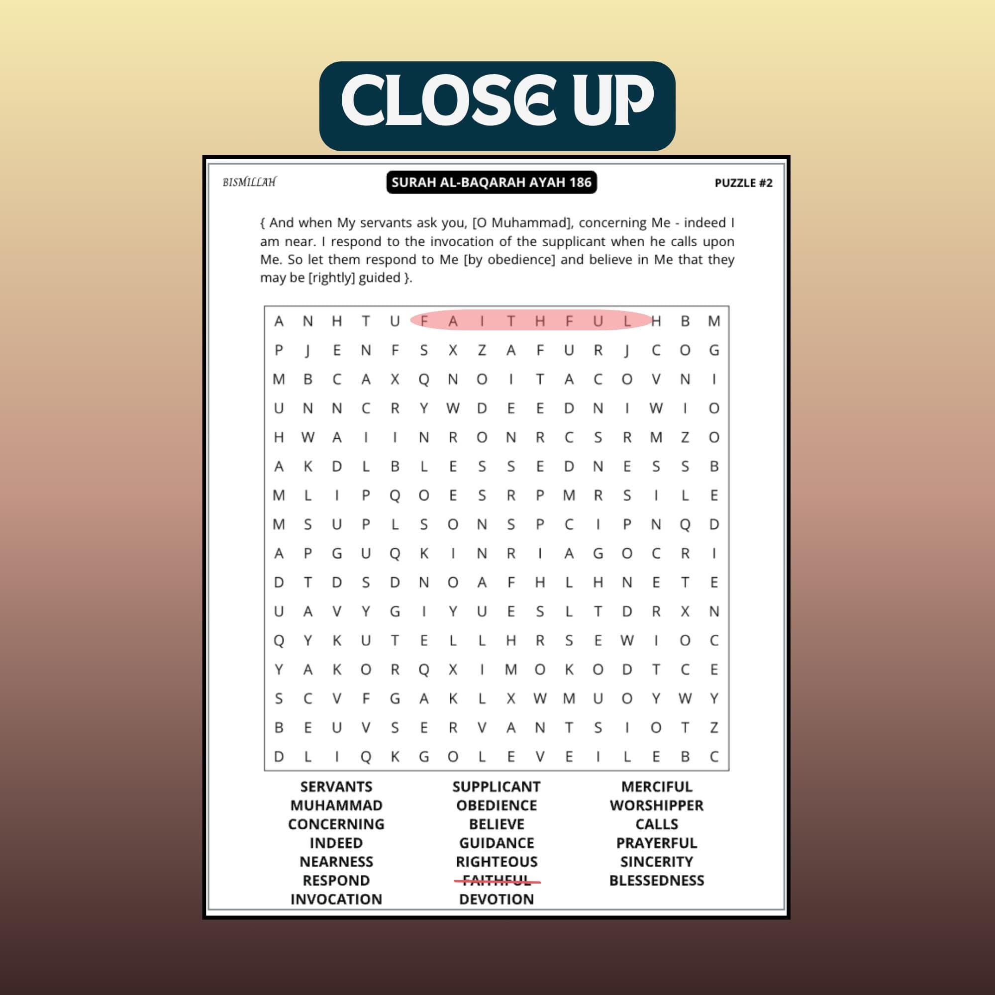 Quran Verse Word Search Set 1, Ramadan Activity, Islamic Game, Islamic Printable, Digital Download. - image 5