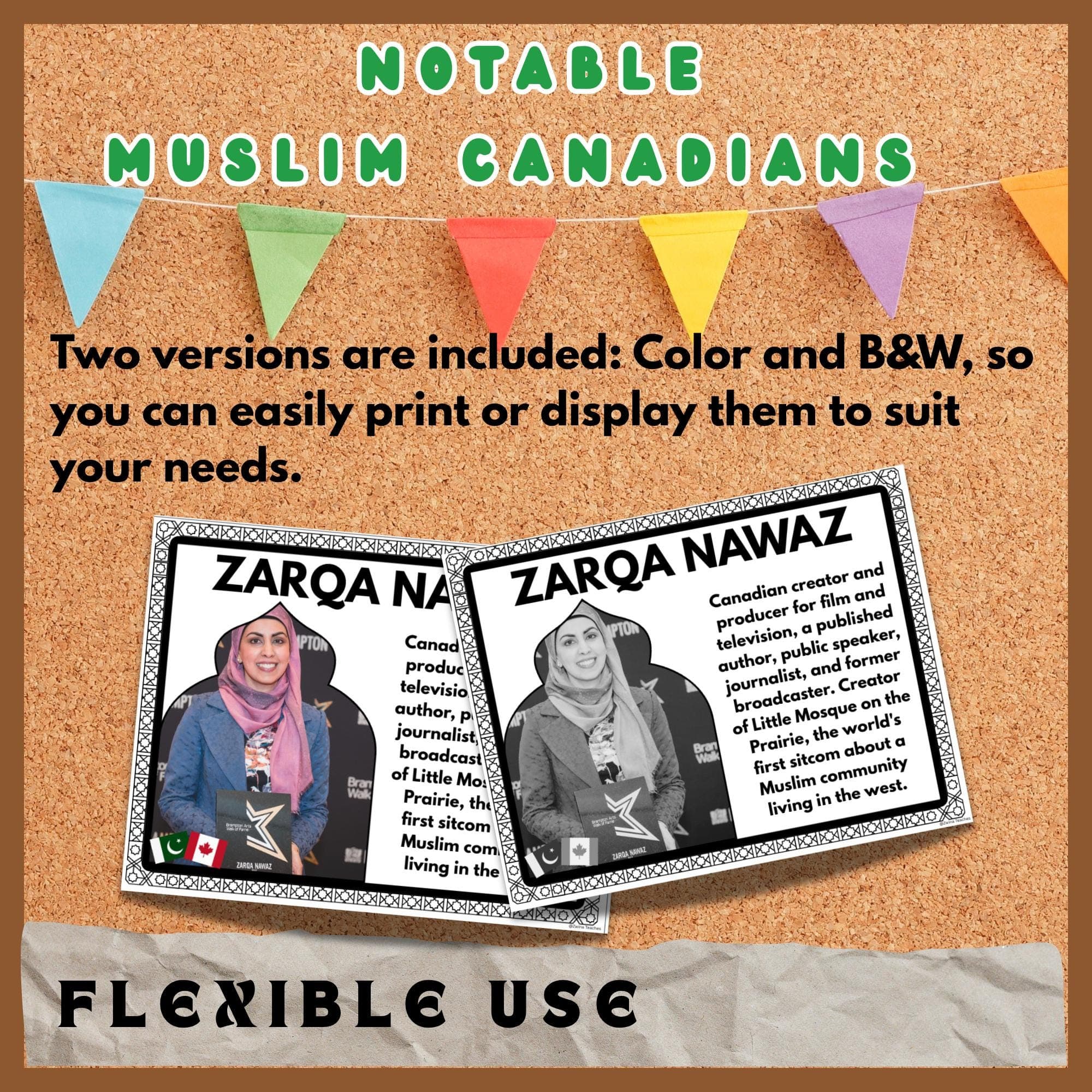 Notable Muslim Canadians | Islamic Heritage Month Bulletin Board | Famous Muslim History Classroom Decor | Inspirational Biographies Posters - image 5
