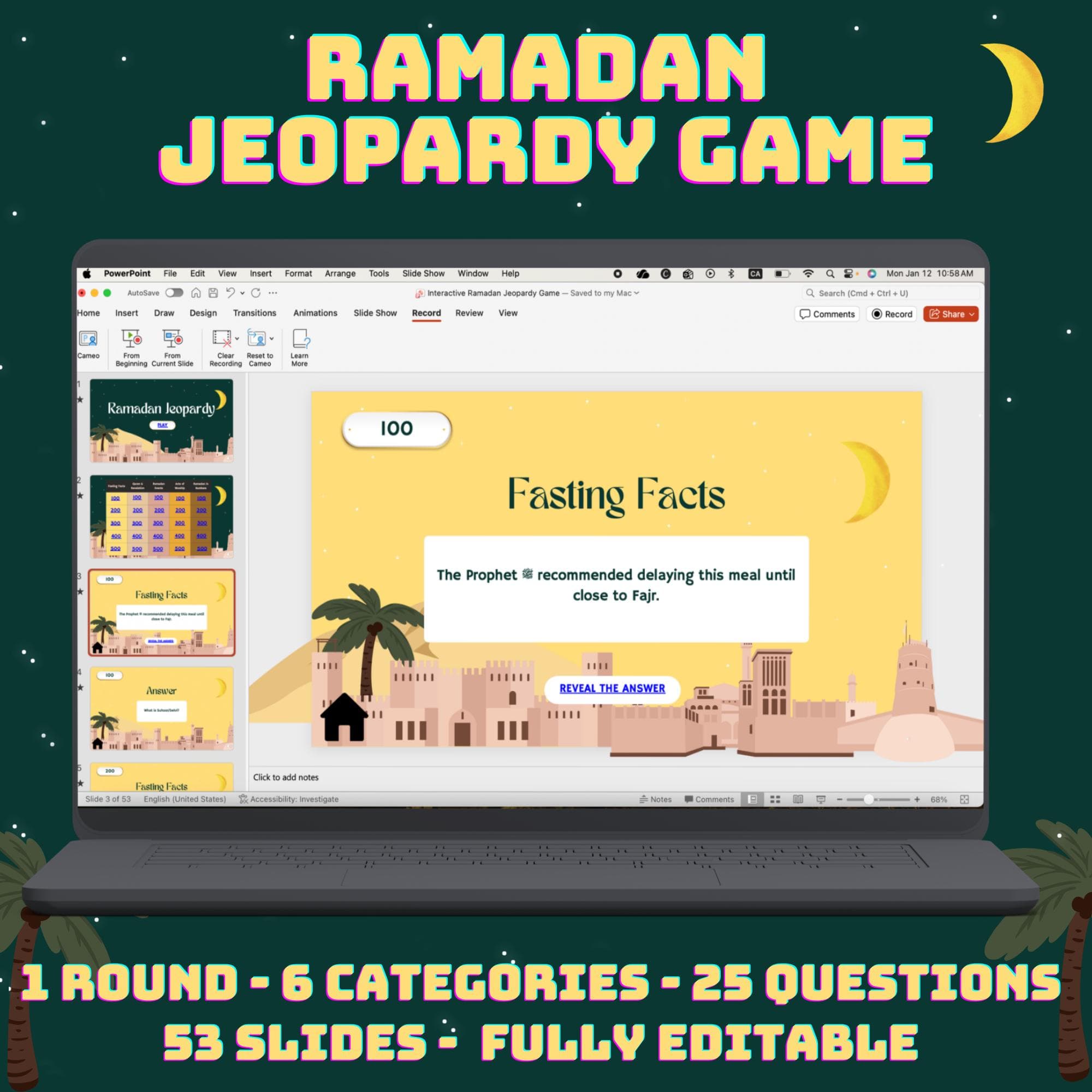 Ramadan Jeopardy PowerPoint Game: Islamic Trivia (Digital Download) - image 4