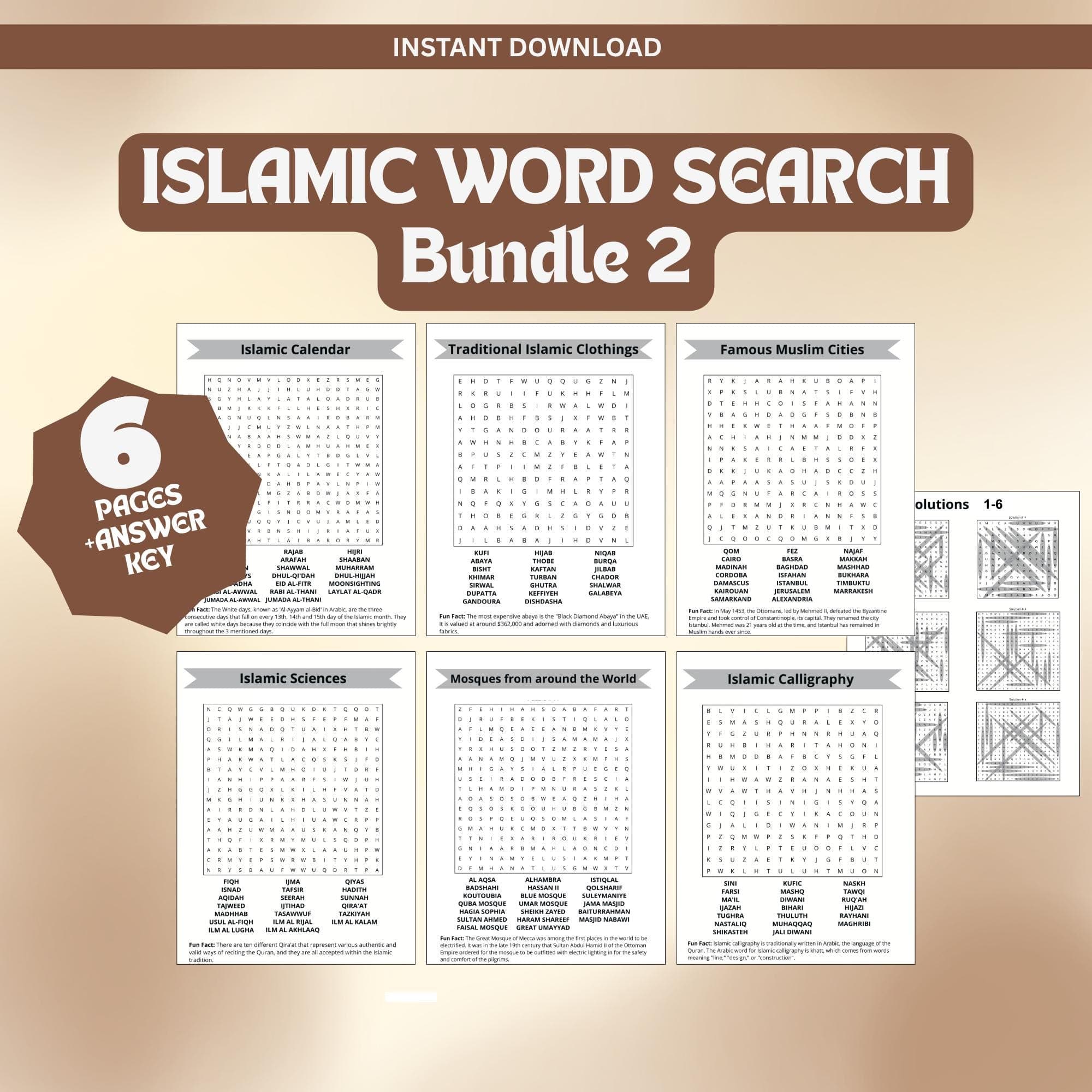 Islamic Word Search Bundle 2, Ramadan Activity, Islamic Printable, Islamic Game, Digital Download. - image 3