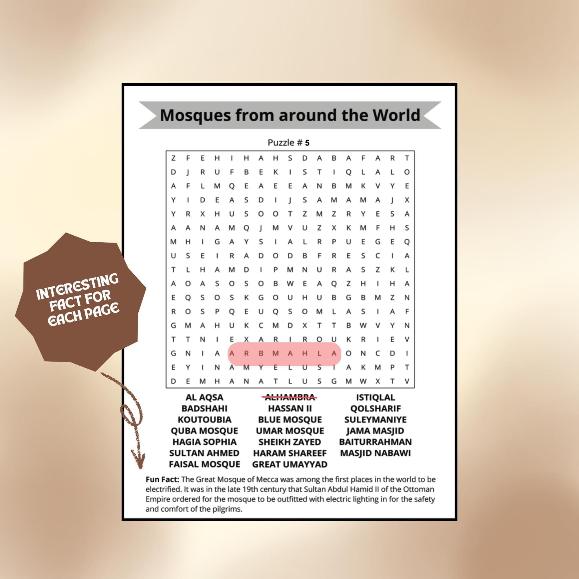 Islamic Word Search Bundle 1, Ramadan Activity, Islamic printable, Islamic Game, Digital Download. - image 5