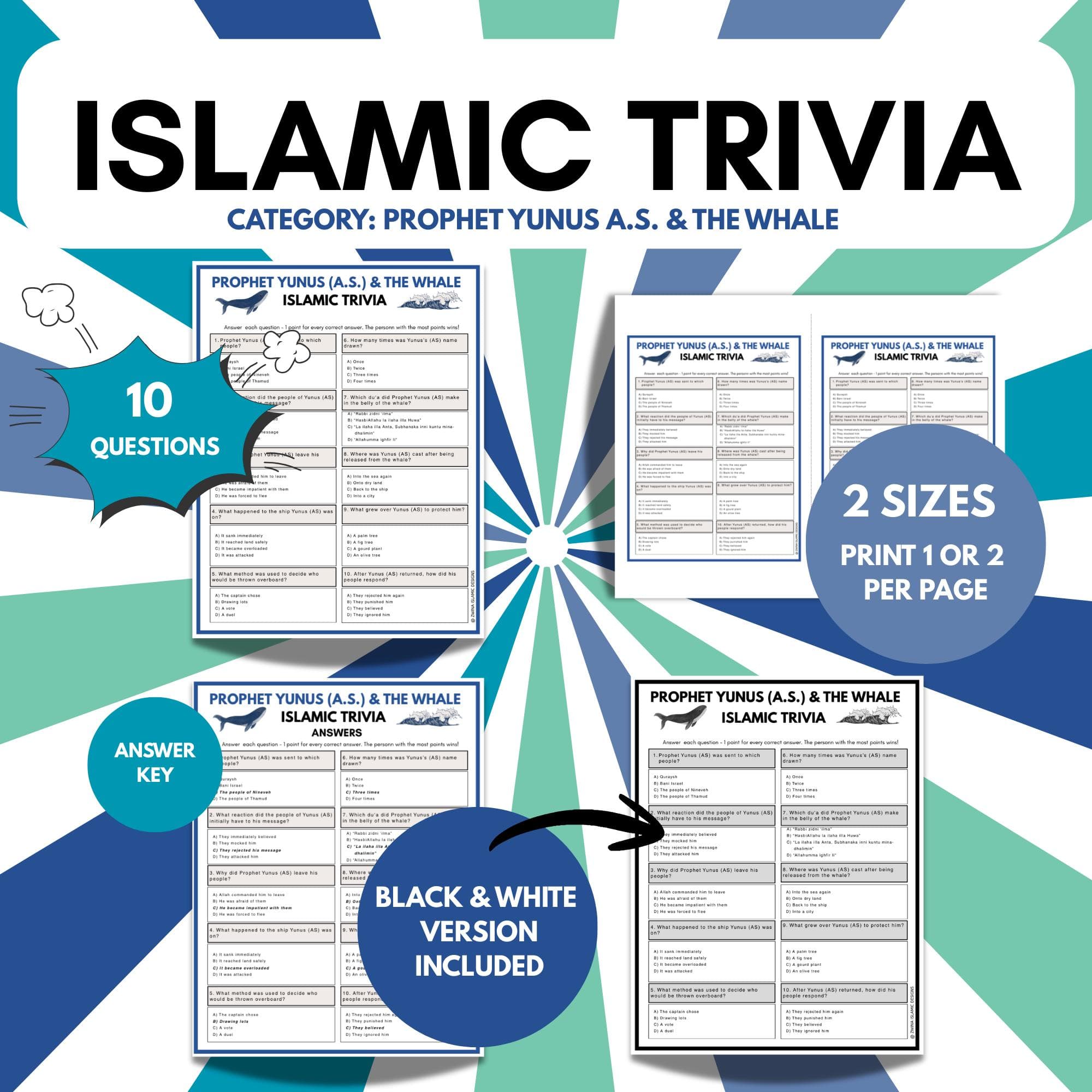 Prophet Yunus & the Whale Islamic Trivia Game | Muslim Game | Ramadan Activity | Islamic Printable for Kids, Youth and Adults | PDF Digital - image 4